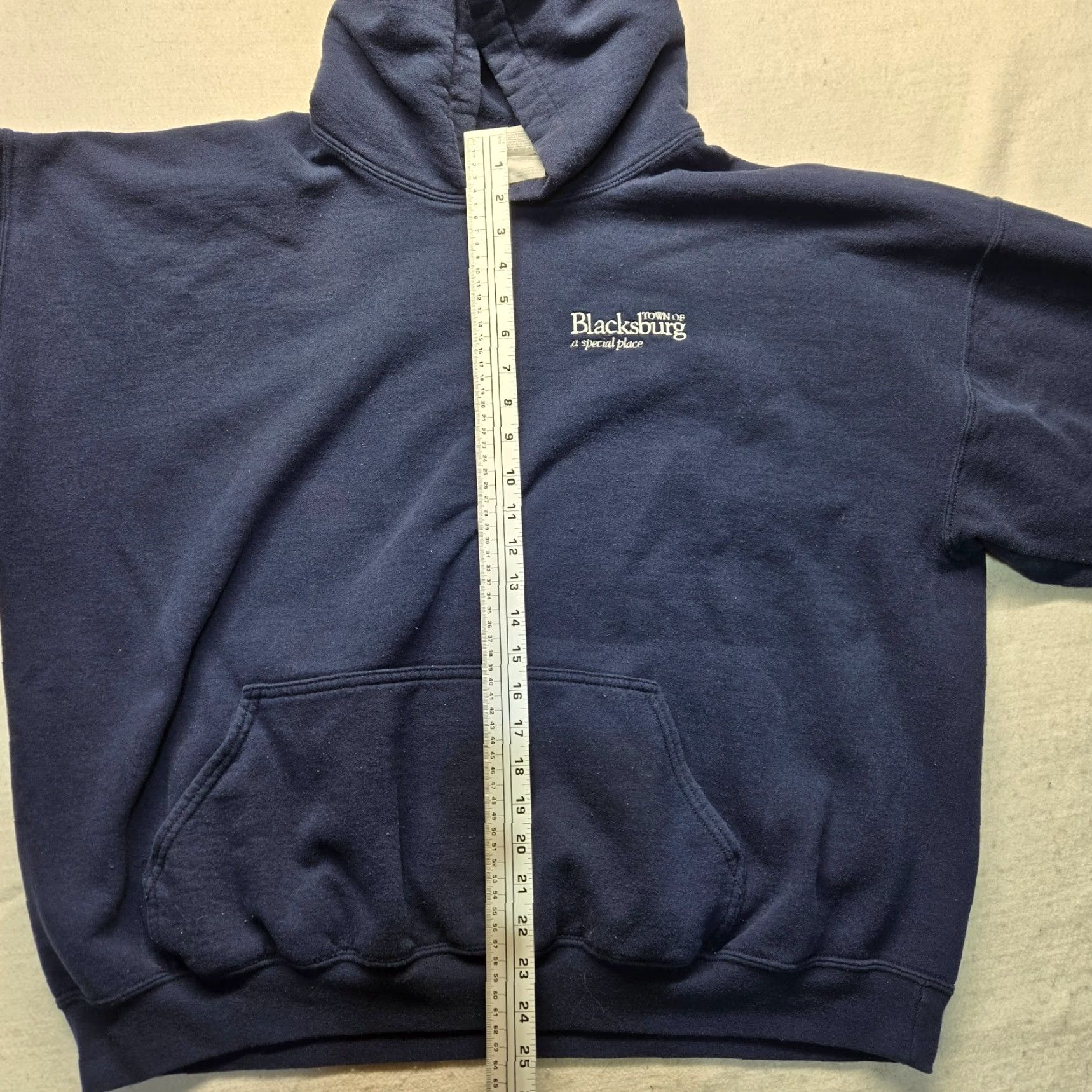 Vintage Blacksburg Town VA Virginia Hoodie Sweatshirt Sweater Adult Men 2XL Blue Pullover Mens Version? Size US XXL / EU 58 / 5 - 6 Thumbnail