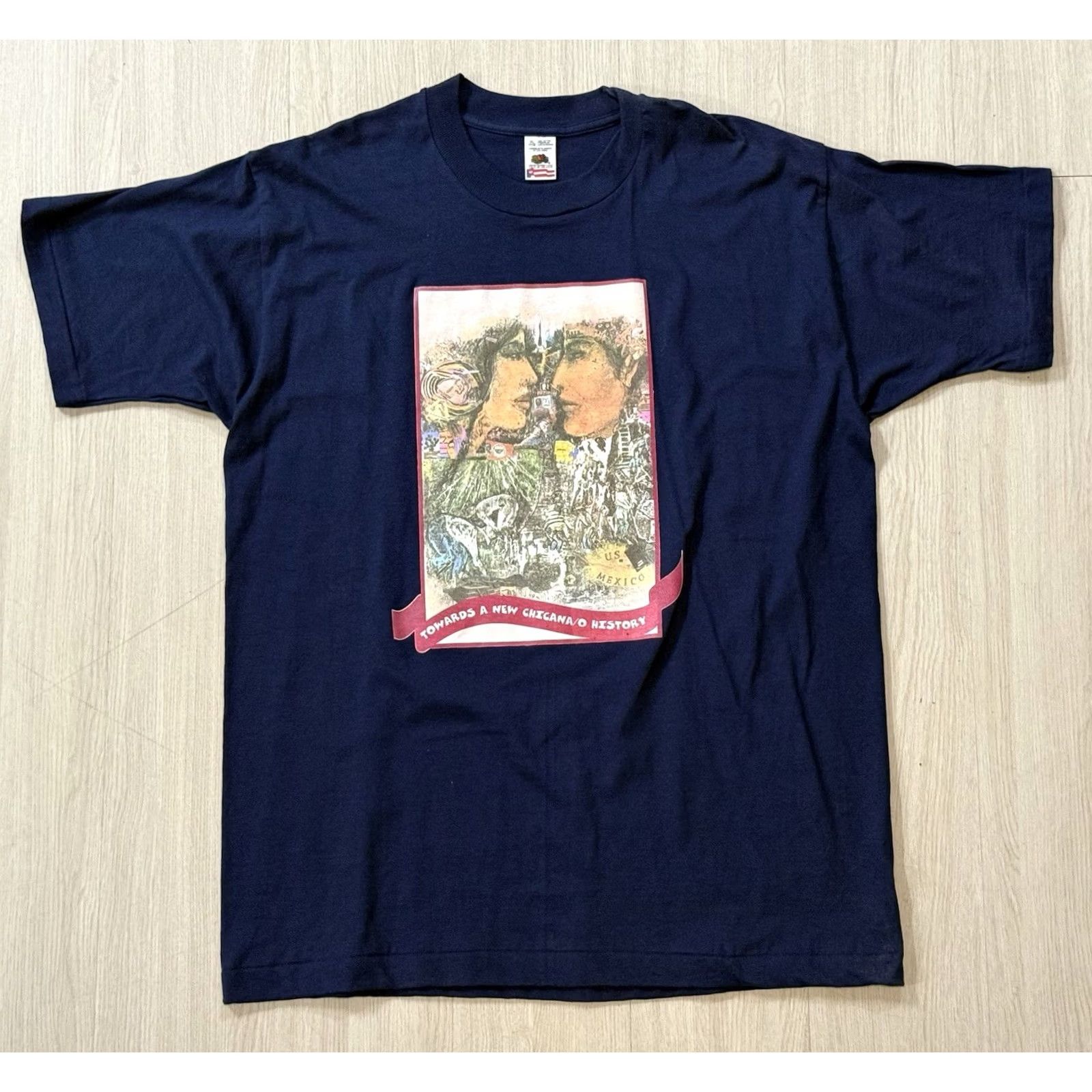 Fruit Of The Loom VINTAGE Towards A New Chicana/o History Shirt XL La Lucha Sigue USA Mexico Nike Size US XL / EU 56 / 4 - 2 Thumbnail