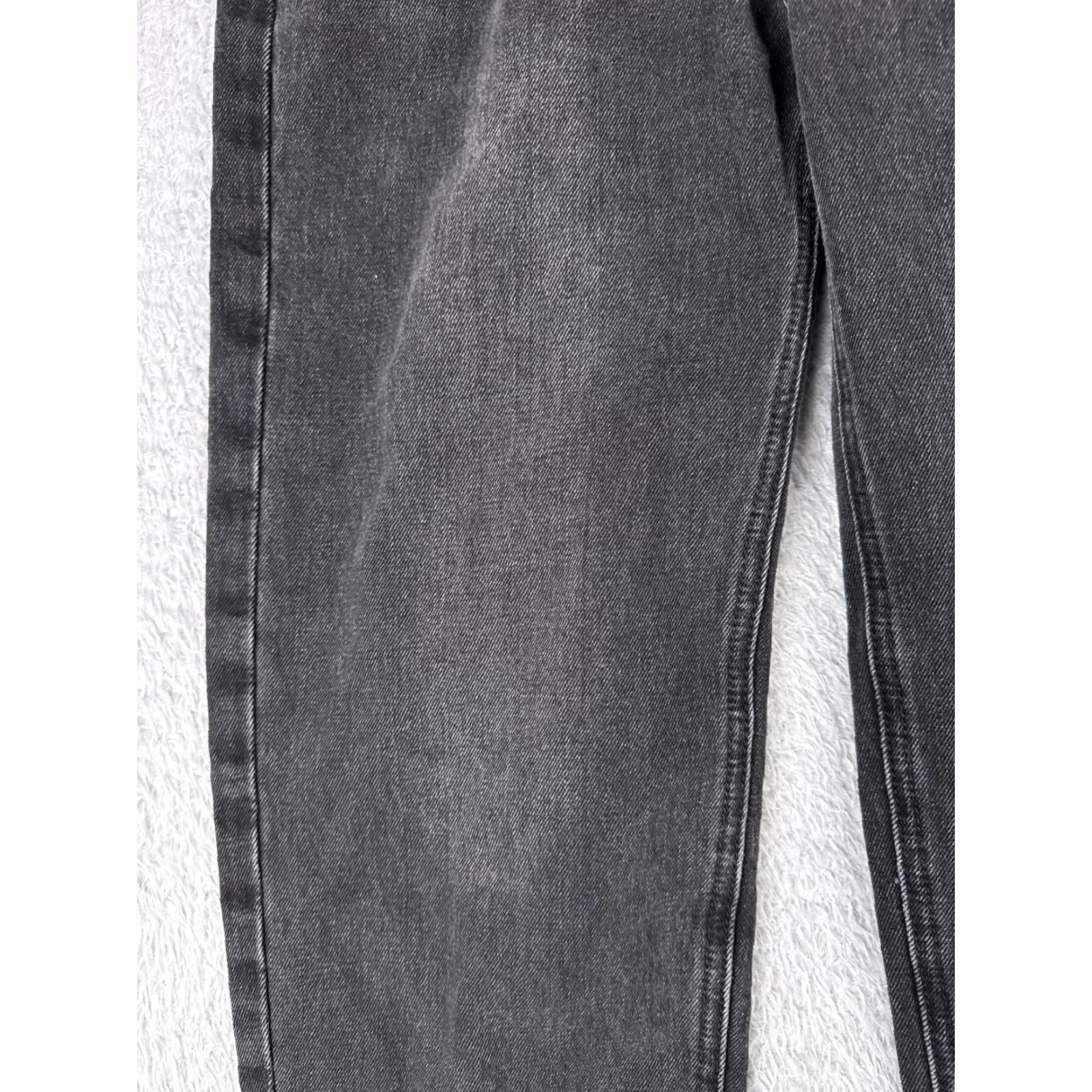 Denime Aili Artisan Jeans Womens 24 Black Denim Wide-Leg 27in Inseam Cotton Medium Wash Retro Womens Size 42" / US 20 - 5 Thumbnail