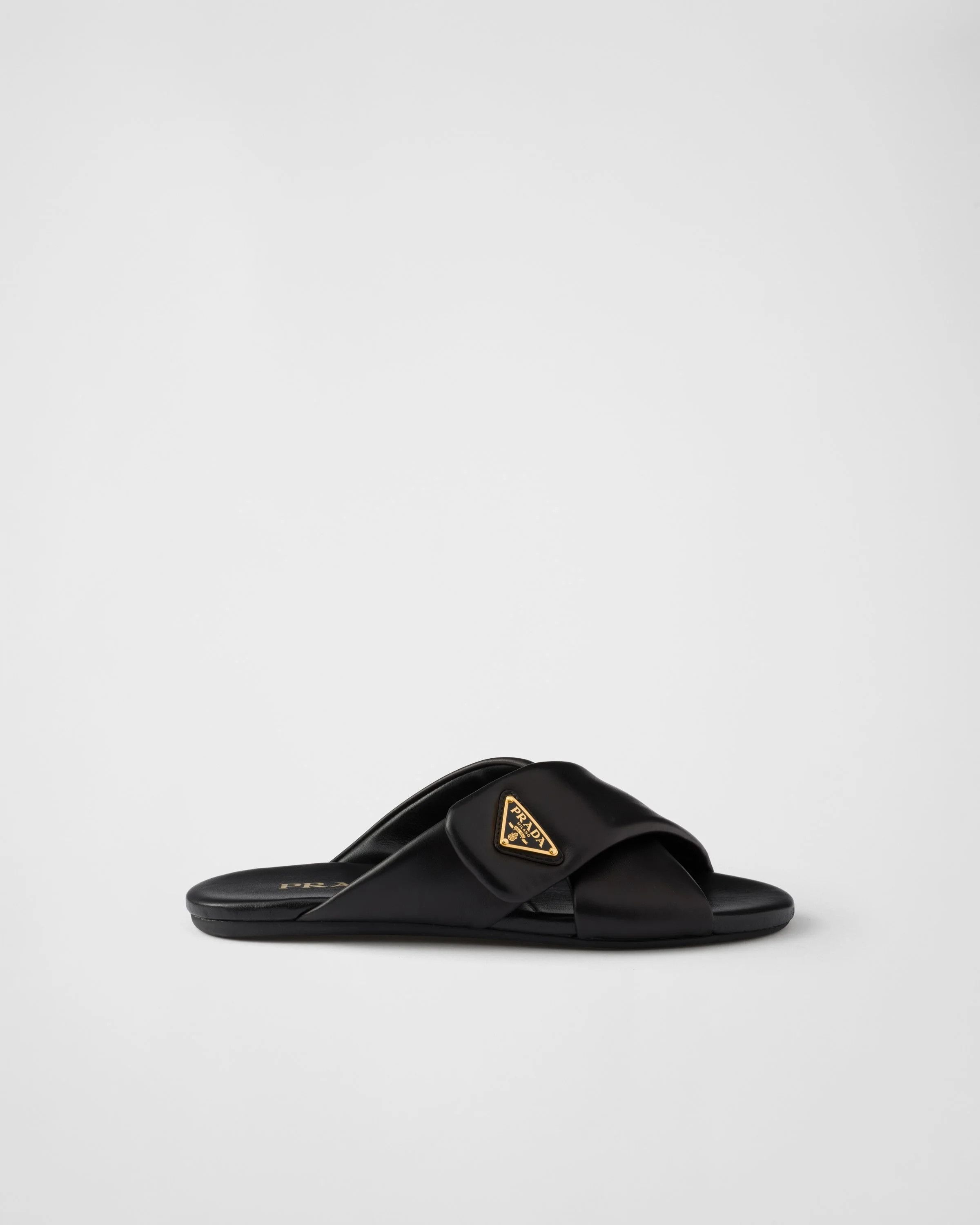 Prada o1B3y1r0526 Padded Nappa Leather Slides in Black Size US 11 / IT 41 - 1 Thumbnail