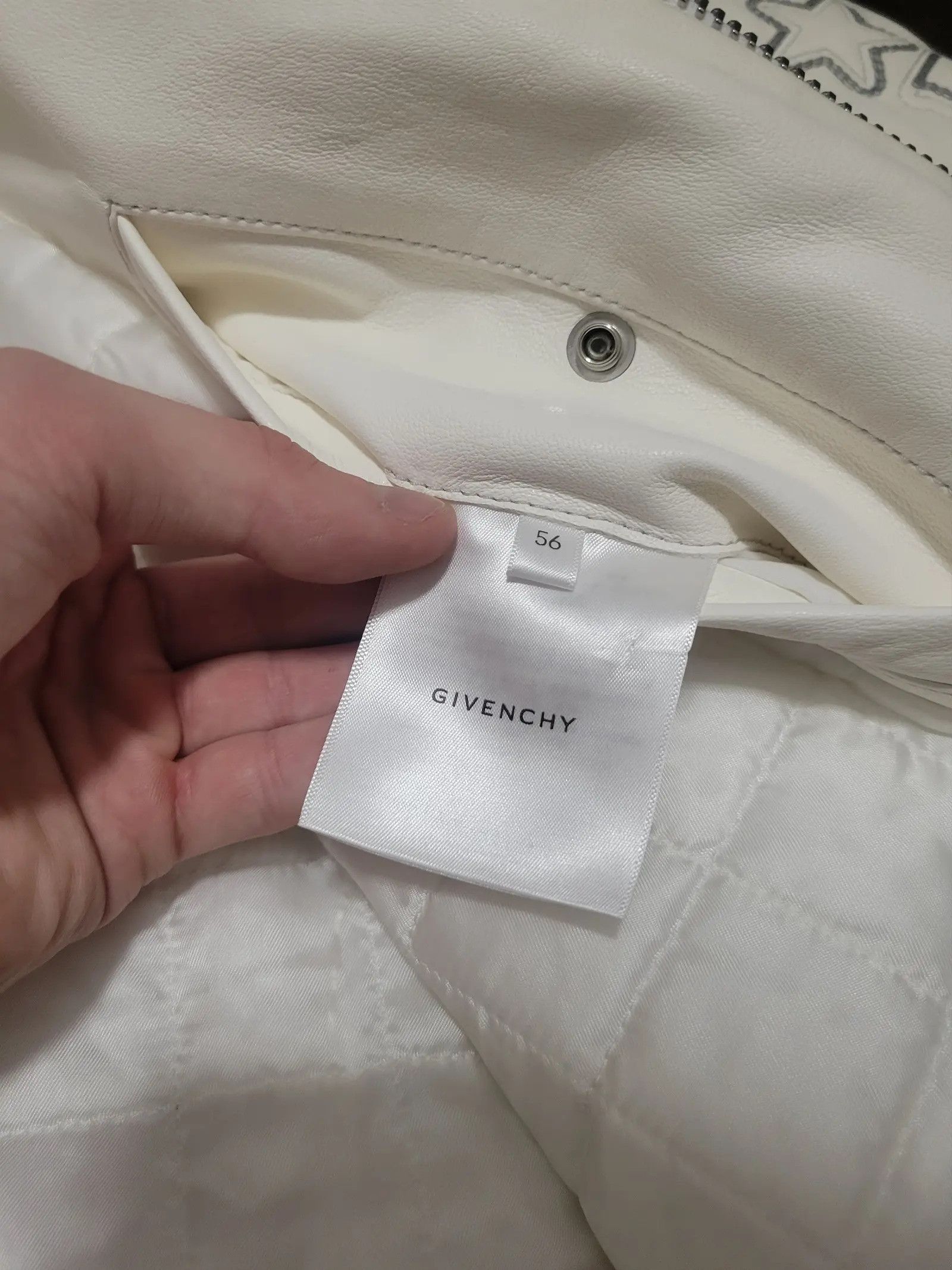 Givenchy Givenchy All Over Embroidered Quilted White Leather Jacket Size US XL / EU 56 / 4 - 6 Thumbnail
