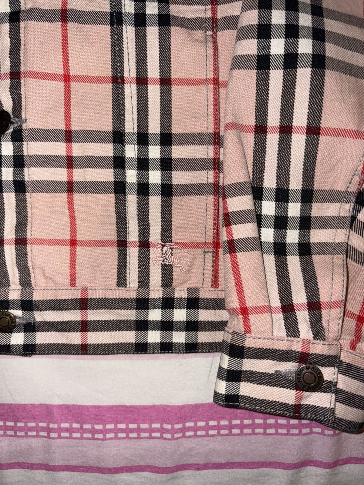 Burberry × Supreme Supreme Burberry Pink Nova Check Denim Jacket Size US L / EU 52-54 / 3 - 3 Thumbnail