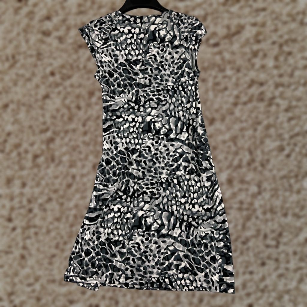 Alfani Alfani Dress Womens PS Black Gray White Cheetah Print Sleeveless Petite Ladies Size S / US 4 / IT 40 - 1 Thumbnail