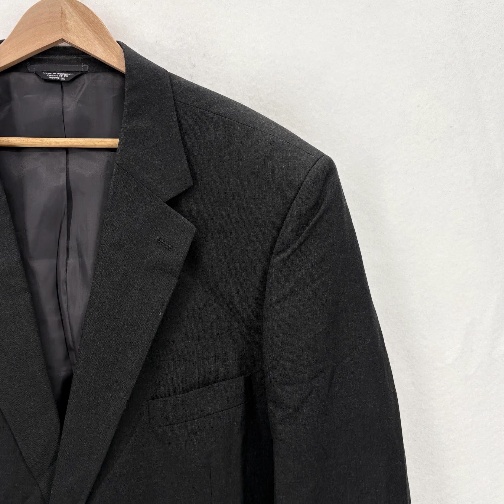 Vintage Oak Hill Blazer Mens 52R Black Wool Two-Button Lined Sport Coat Jacket Size 52R - 2 Thumbnail