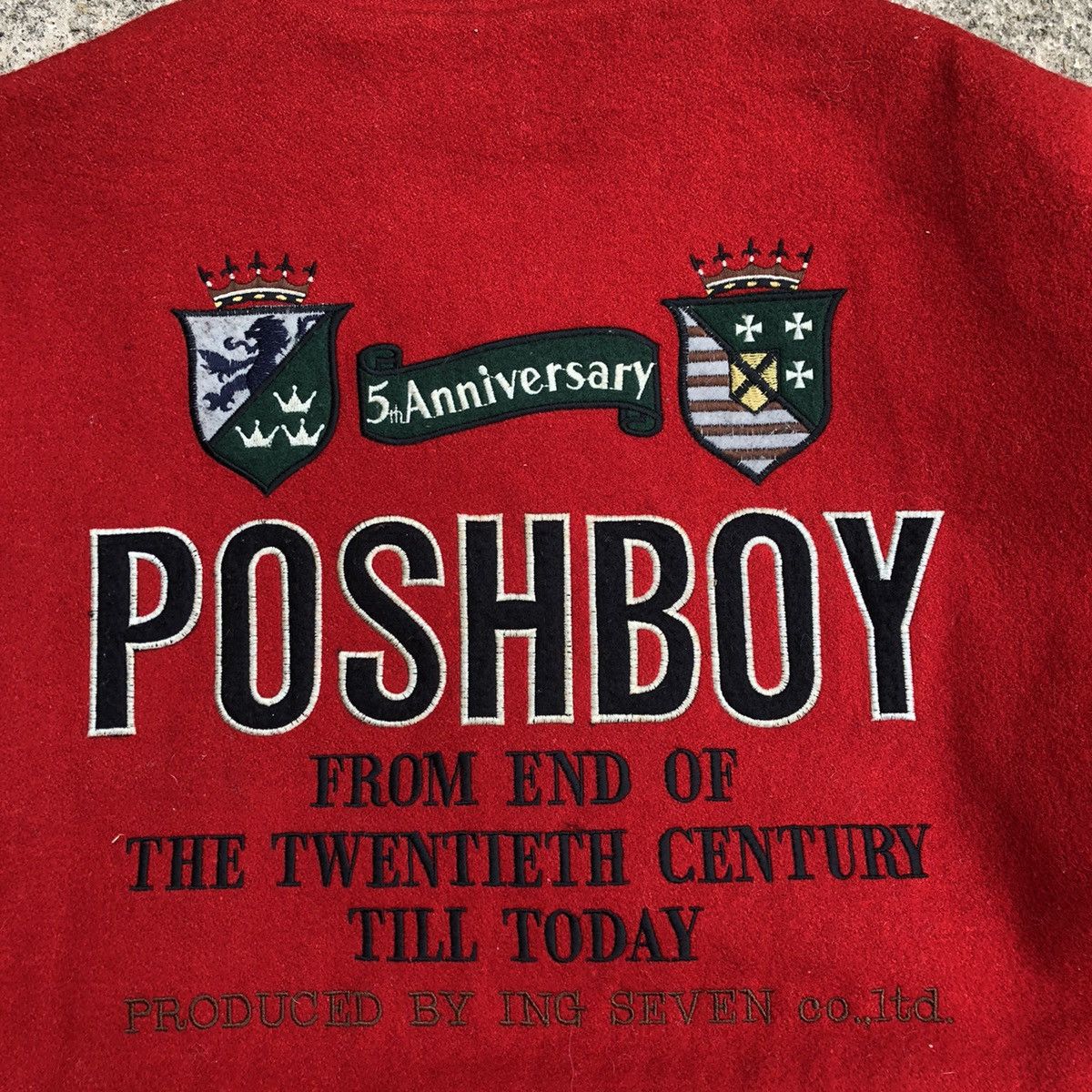 Japanese Brand 🔥Grailed🔥🇯🇵Posh Boy Sleeves Leather Wool Heavy Varsity Jacket Size US XL / EU 56 / 4 - 12 Thumbnail