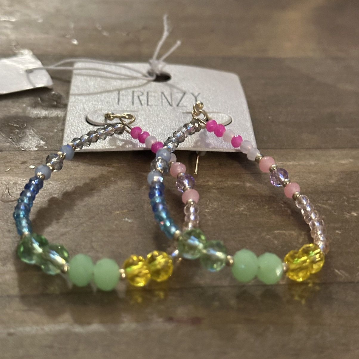 Other Frenzy multicolor beaded teardrop dangle hoop earrings Size ONE SIZE - 2 Thumbnail