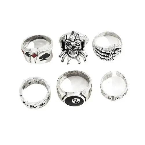 VIBE Skull and Card Rings Size ONE SIZE - 4 Thumbnail