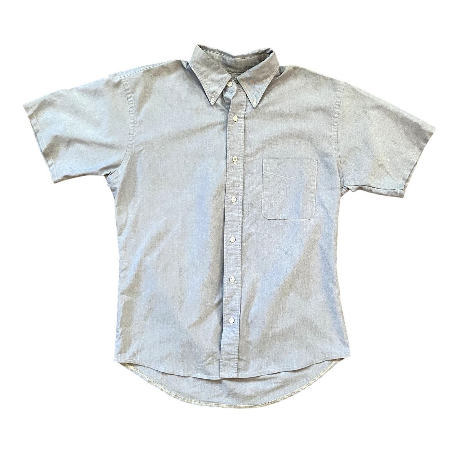 Vintage Vintage 70s Short Sleeve Work Shirt Light Blue Button Down Size US L / EU 52-54 / 3 - 1 Thumbnail