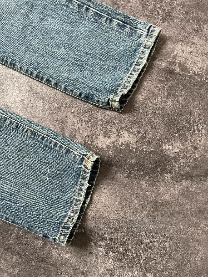 Saint Laurent Paris Saint Laurent Paris Yellow Mud Washed Cut-Out Destroyed De Size US 32 / EU 48 - 4 Thumbnail