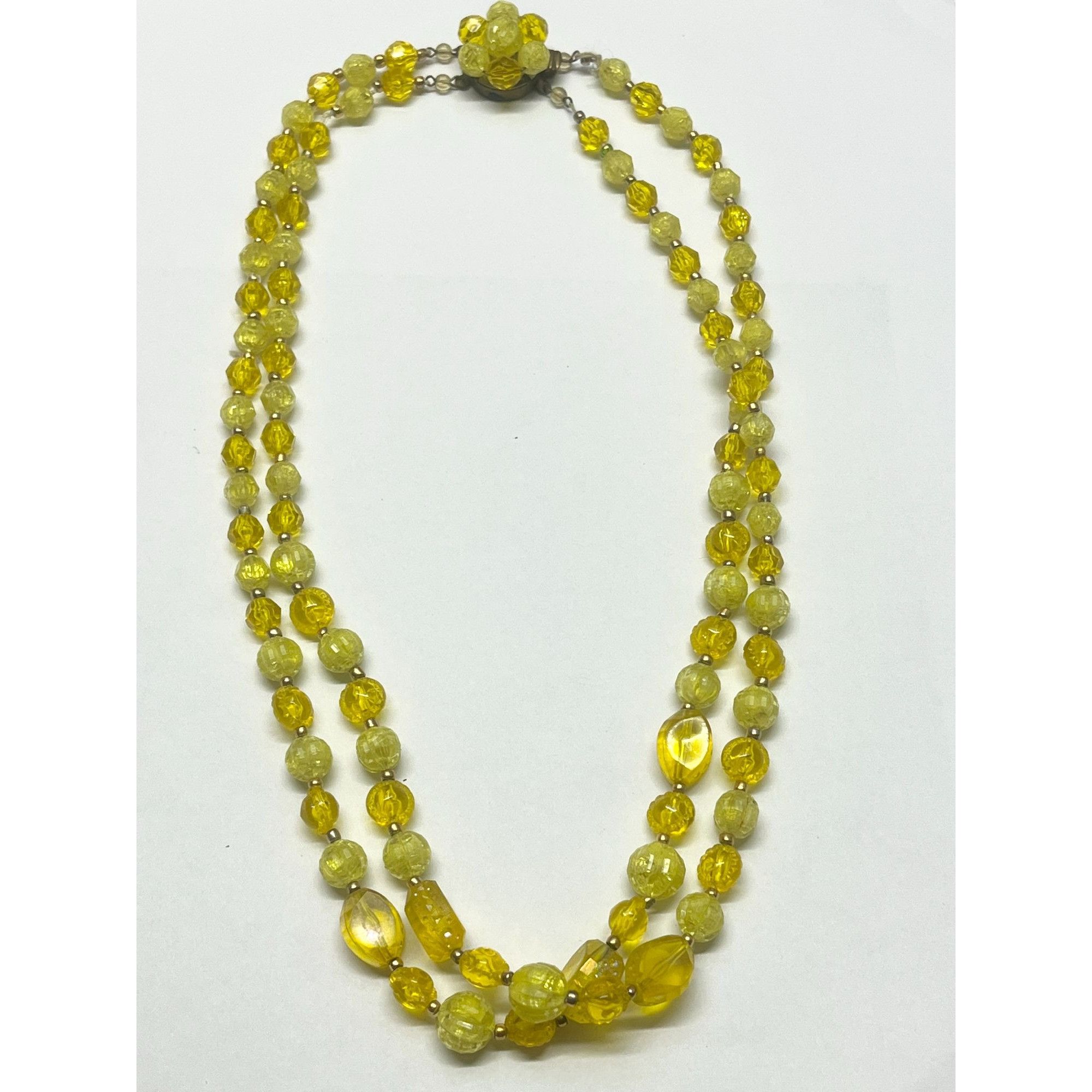 Vintage Yellow Western Germany Beaded Necklace
