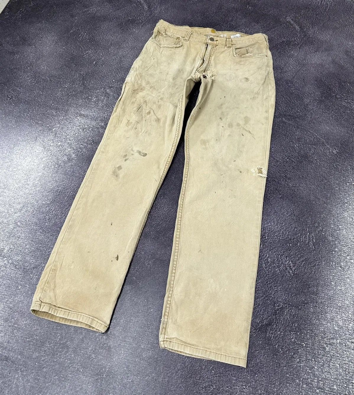 Carhartt × Vintage Vintage Carhartt Work Hype Cream American Baggy Pants Size US 34 / EU 50 - 8 Thumbnail