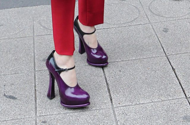 Prada FW12 Runway Purple Patent Leather Mary Jane Heels