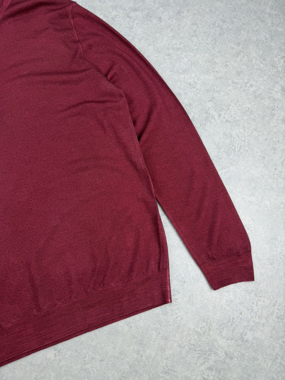 Zanieri Zanieri Crew Neck Sweater XL 54 Wool Cashmere Burgundy Men’s Size US L / EU 52-54 / 3 - 2 Thumbnail