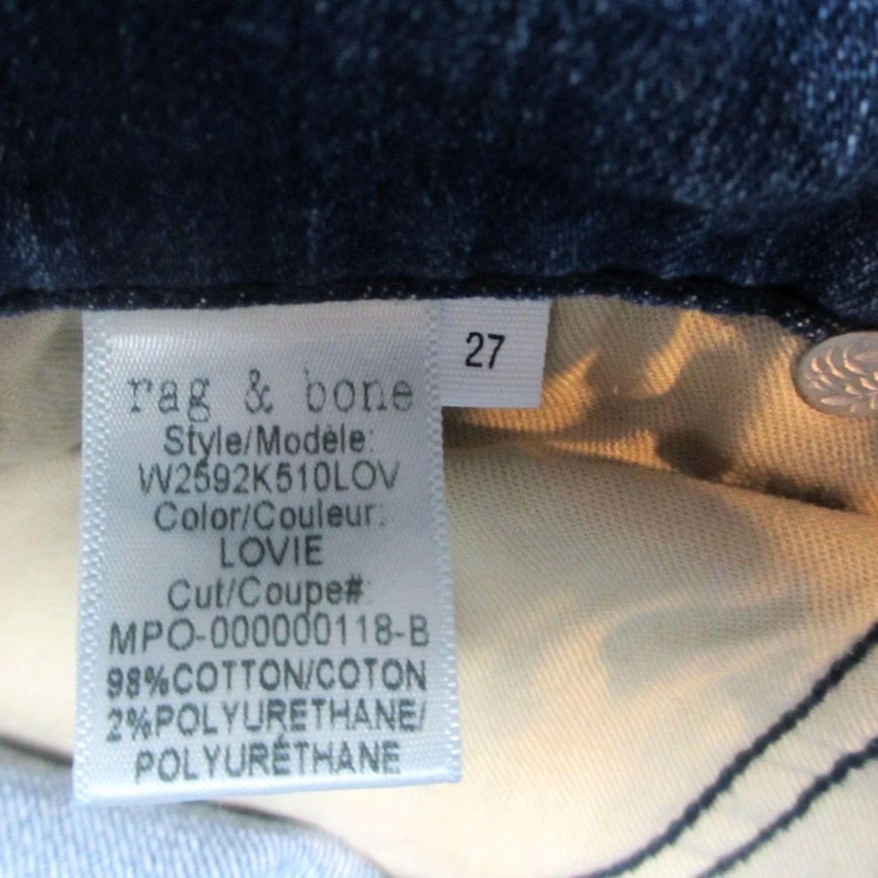 Rag & Bone Rag & Bone Jeans Womens 28X26.5 Blue Denim Dre Low Rise Frayed Hem Straight Leg Size 28" / US 6 / IT 42 - 5 Thumbnail