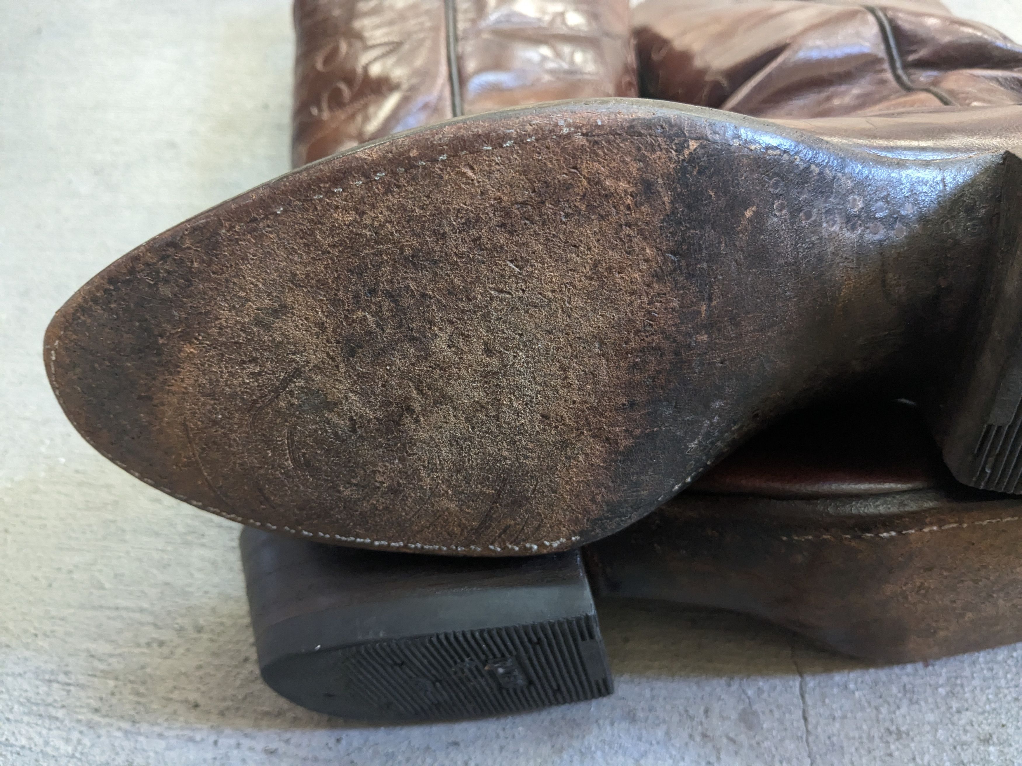 Genuine Leather Tom Taylor Cowboy Boots 9.5 Brown Leather USA Botas Size US 9.5 / EU 42-43 - 17 Thumbnail