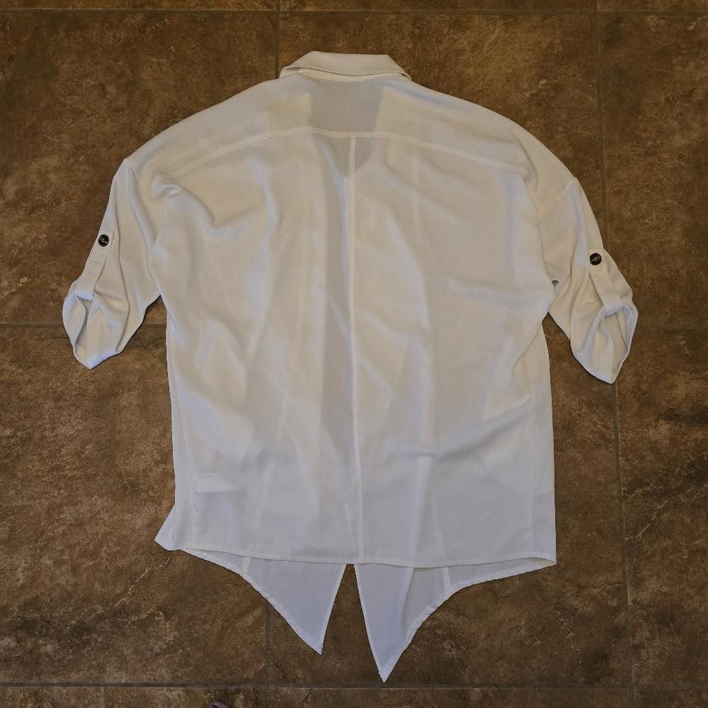 Designer White SLINE Black Label Duster Cardigan Size M / US 6-8 / IT 42-44 - 2 Thumbnail