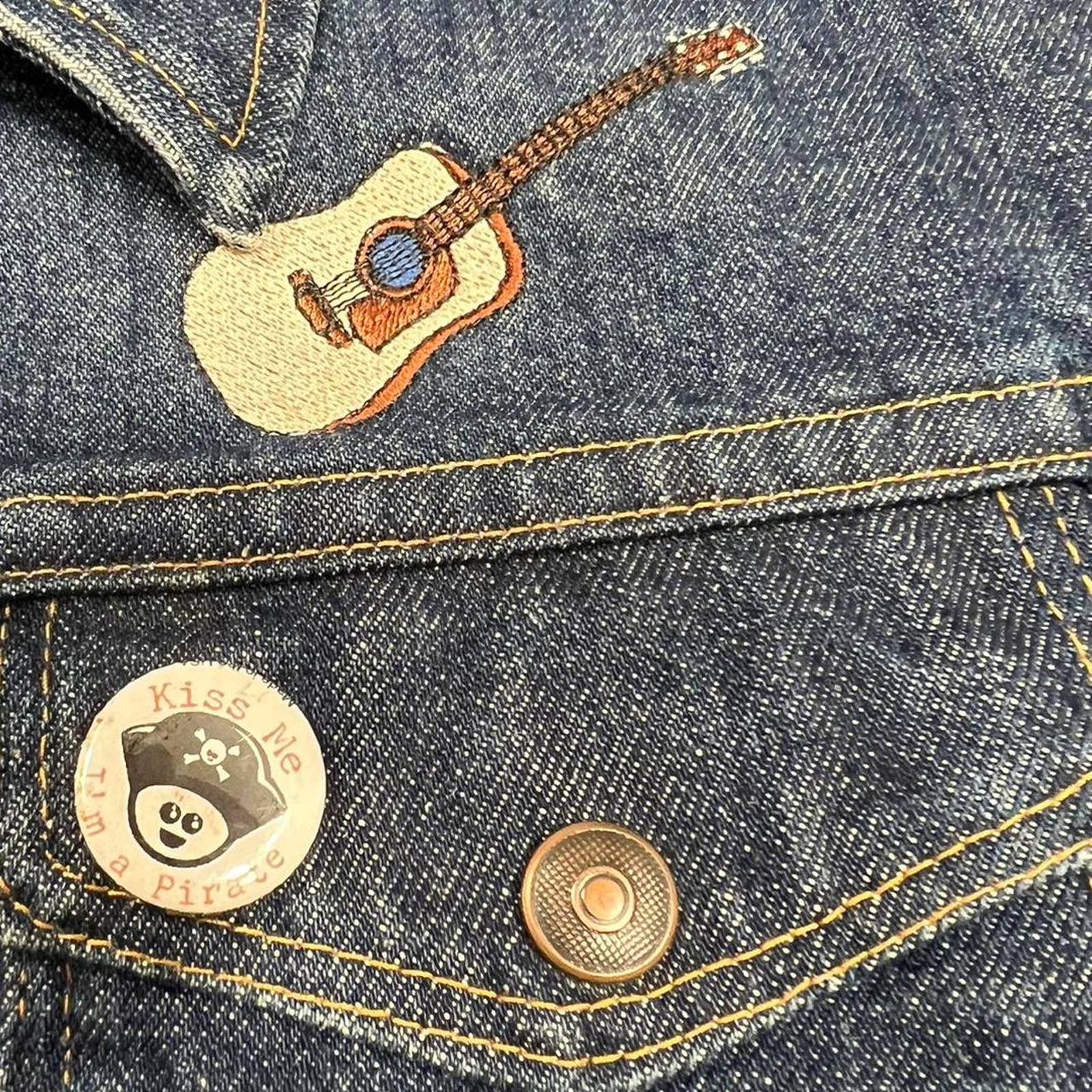 Vintage × Wrangler VINTAGE Y2K JOHNNY CASH EMBROIDERED MEMORIAL DENIM JACKET Size US S / EU 44-46 / 1 - 4 Thumbnail