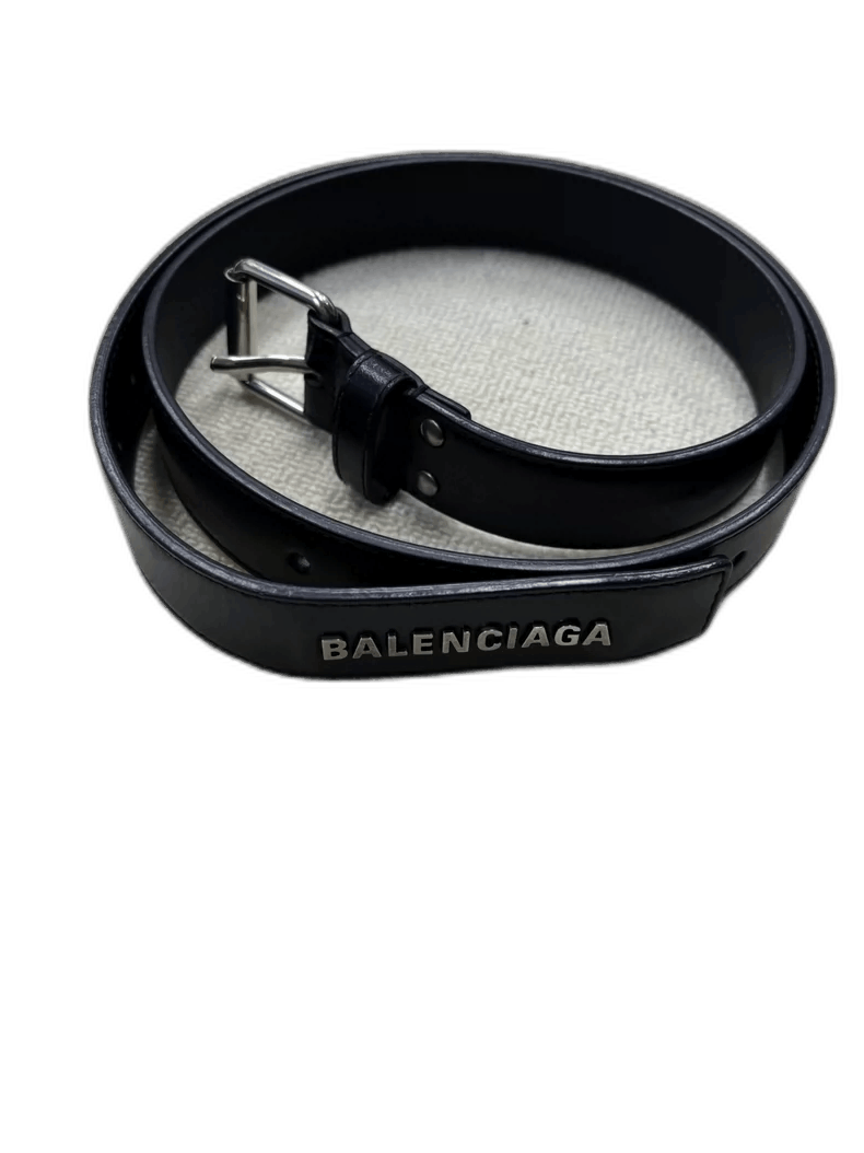 Balenciaga Balenciaga Rare Metal Logo Leather Belt-2505 Size ONE SIZE - 1 Thumbnail
