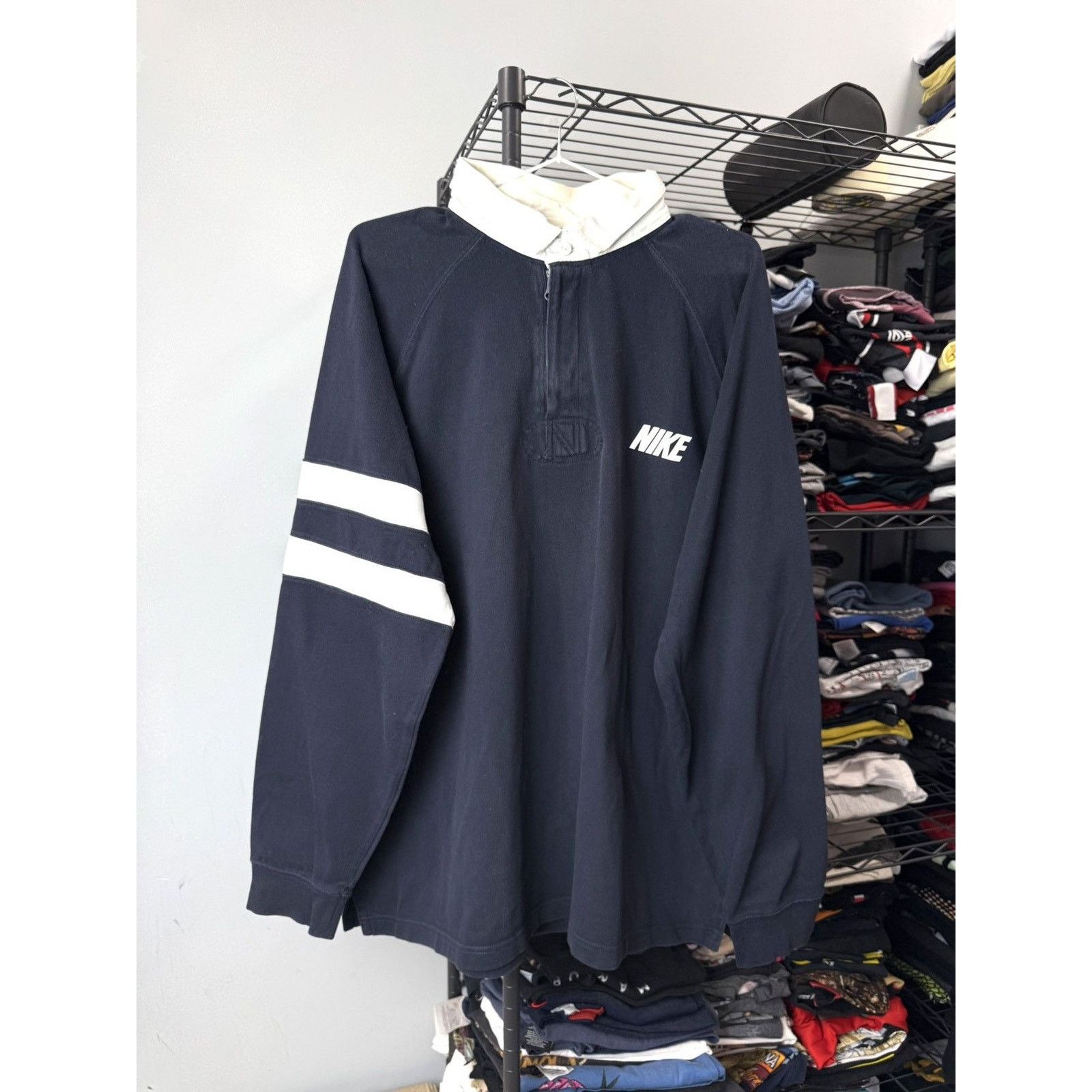 Nike Vintage Nike Rugby Longsleeve Hype Streetwear Size US XXL / EU 58 / 5 - 1 Thumbnail
