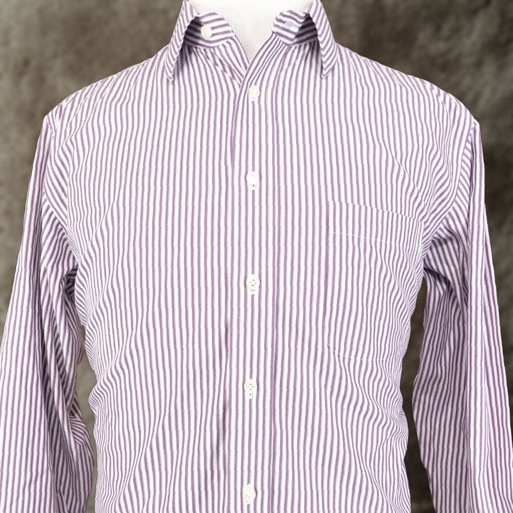 Stafford VINTAGE Stafford Men's Dress Shirt Long Sleeve Striped Cotton Business Casual Formal 16 Size 42R - 1 Thumbnail