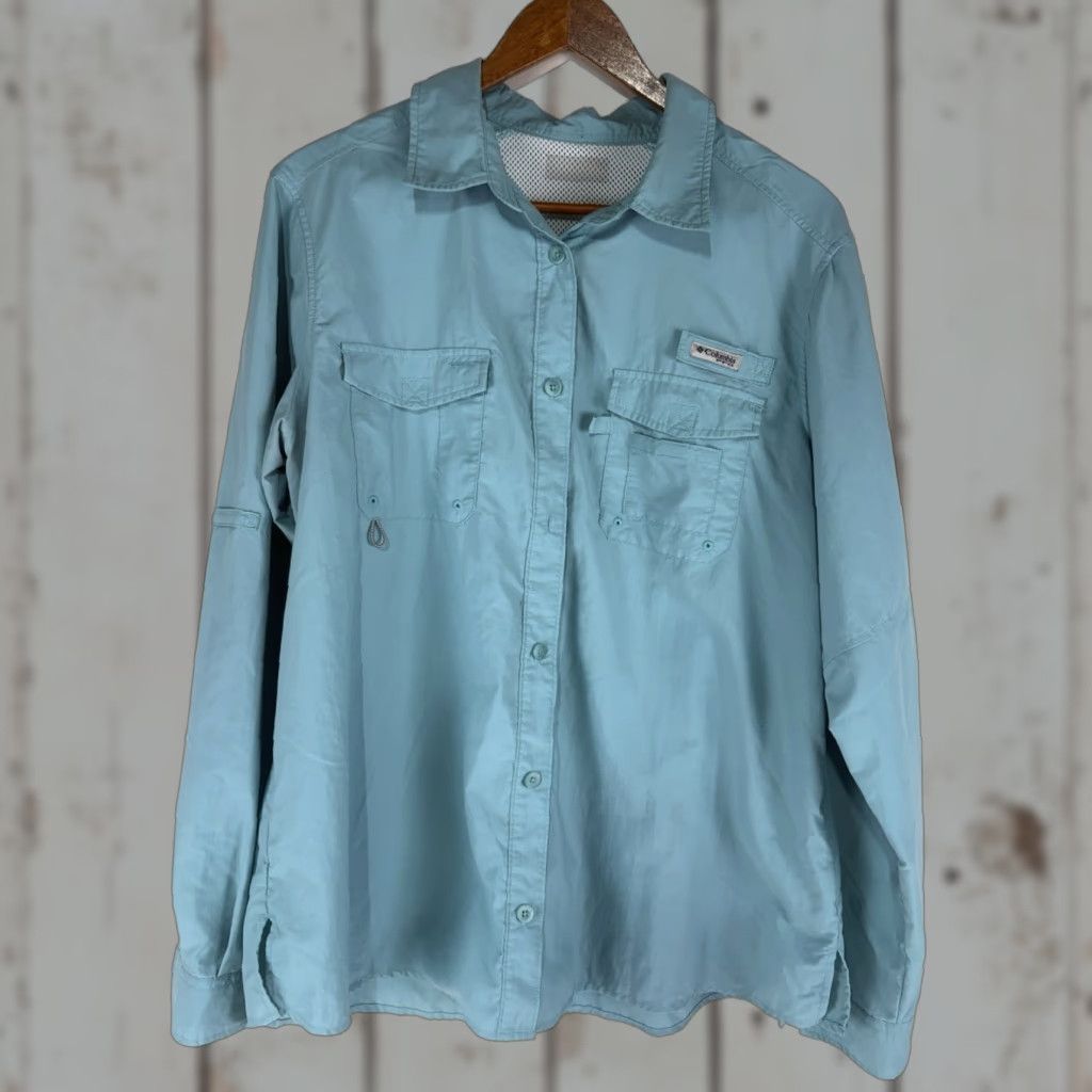 Altea Columbia PFG Button Up Men’s XL Teal Nylon Polyester Breather Lightweight Pockets Logo Embroidered Casual Workwear Shirt Size US XL / EU 56 / 4 - 1 Thumbnail