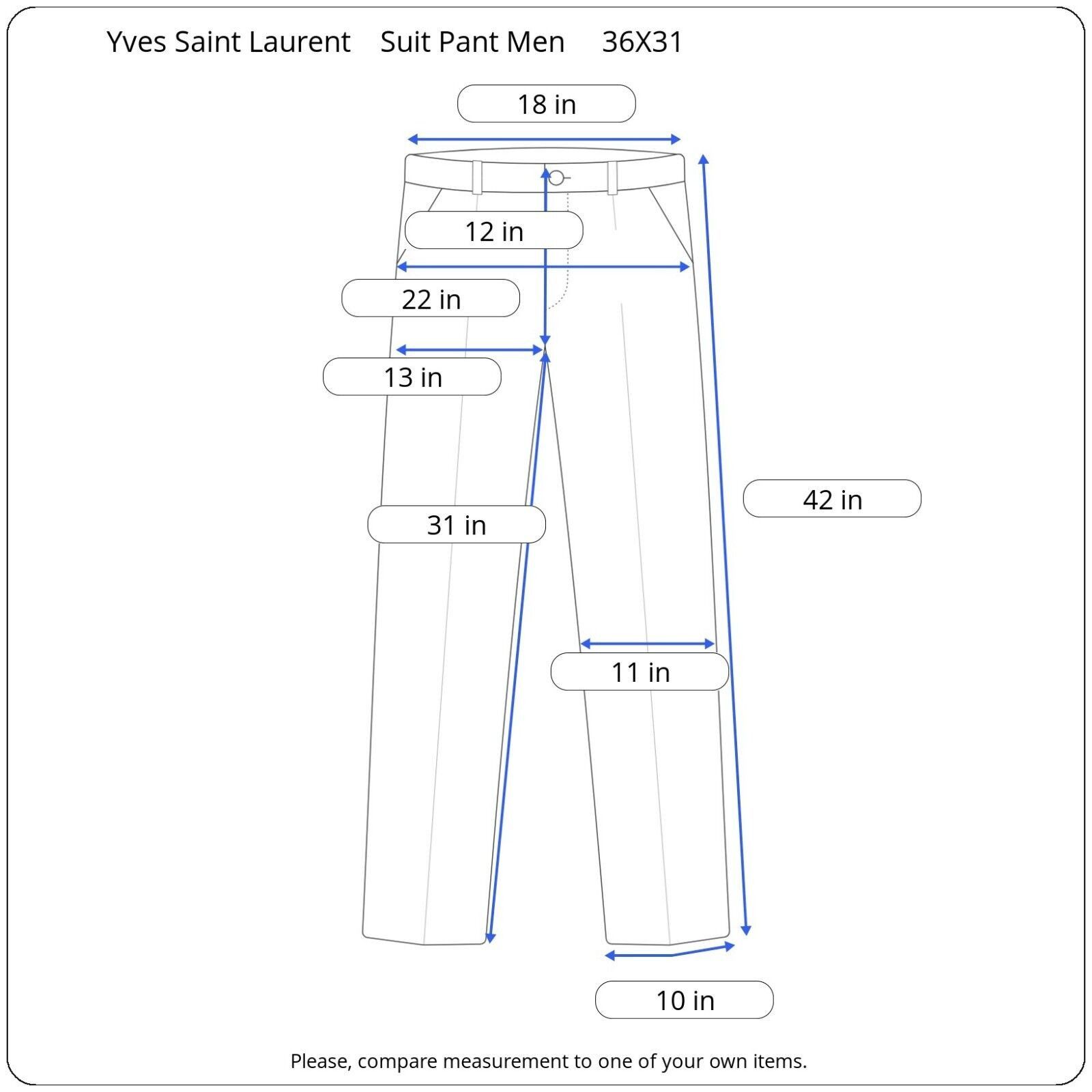 Yves Saint Laurent Yves Saint Laurent Suit Wool Vintage Mens YSL 2Piece 40R Size 40R - 20 Thumbnail