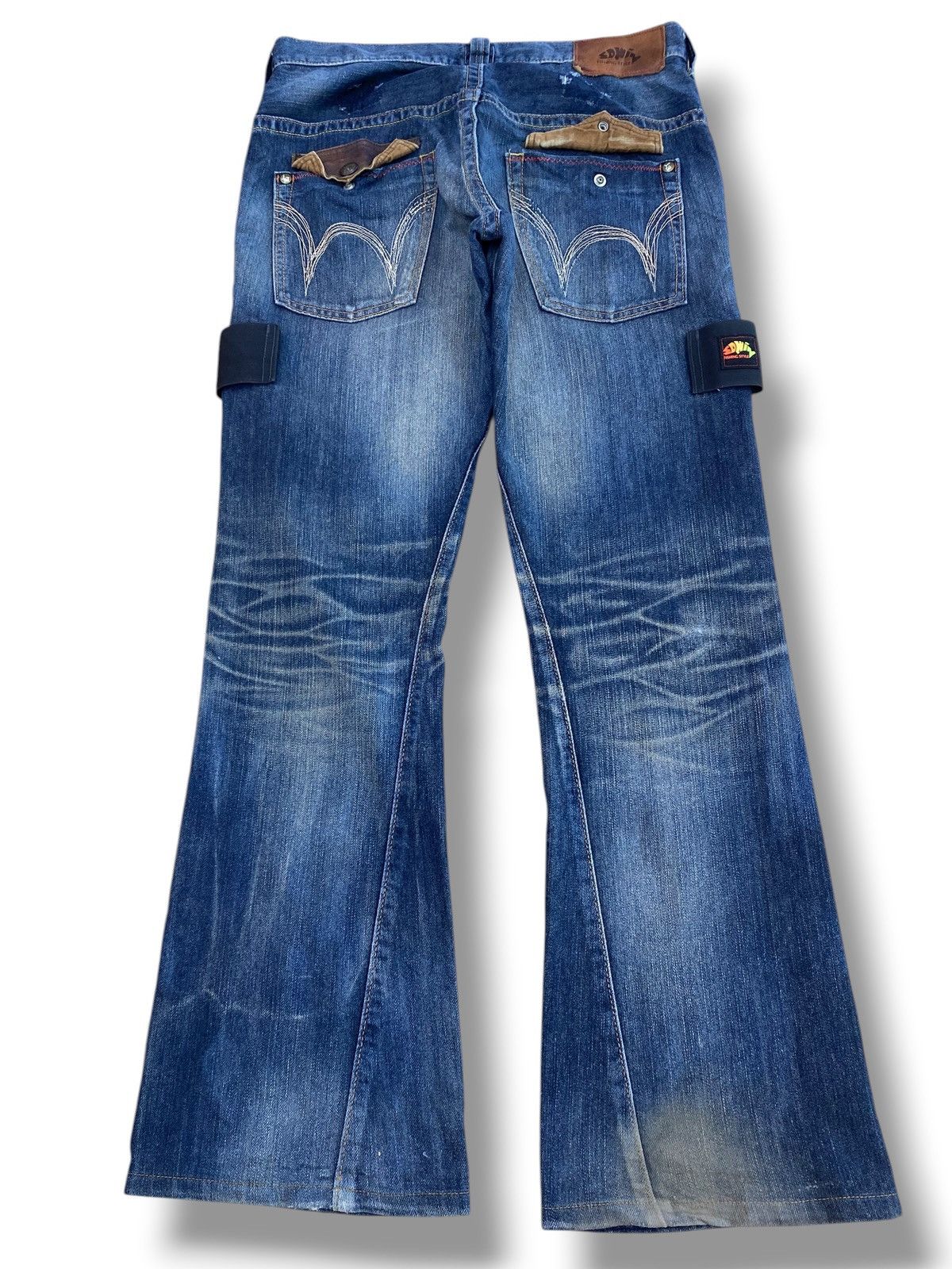 Edwin Edwin Blue Trip Whiskers Faded Wash Style Flare Jeans Size US 34 / EU 50 - 3 Thumbnail