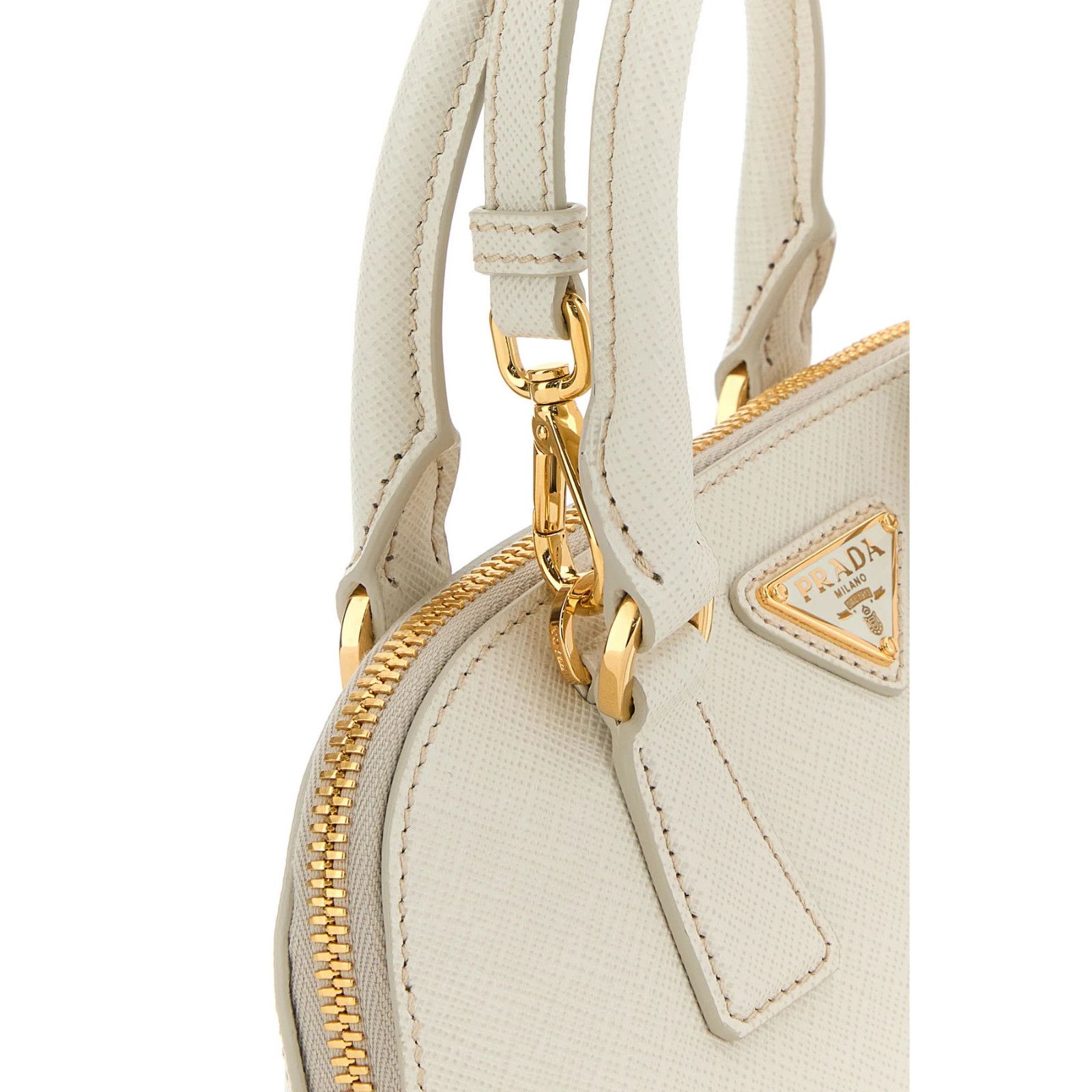 Prada PRADA Chalk White Leather Top Handle Bag New & Authentic Size ONE SIZE - 4 Thumbnail