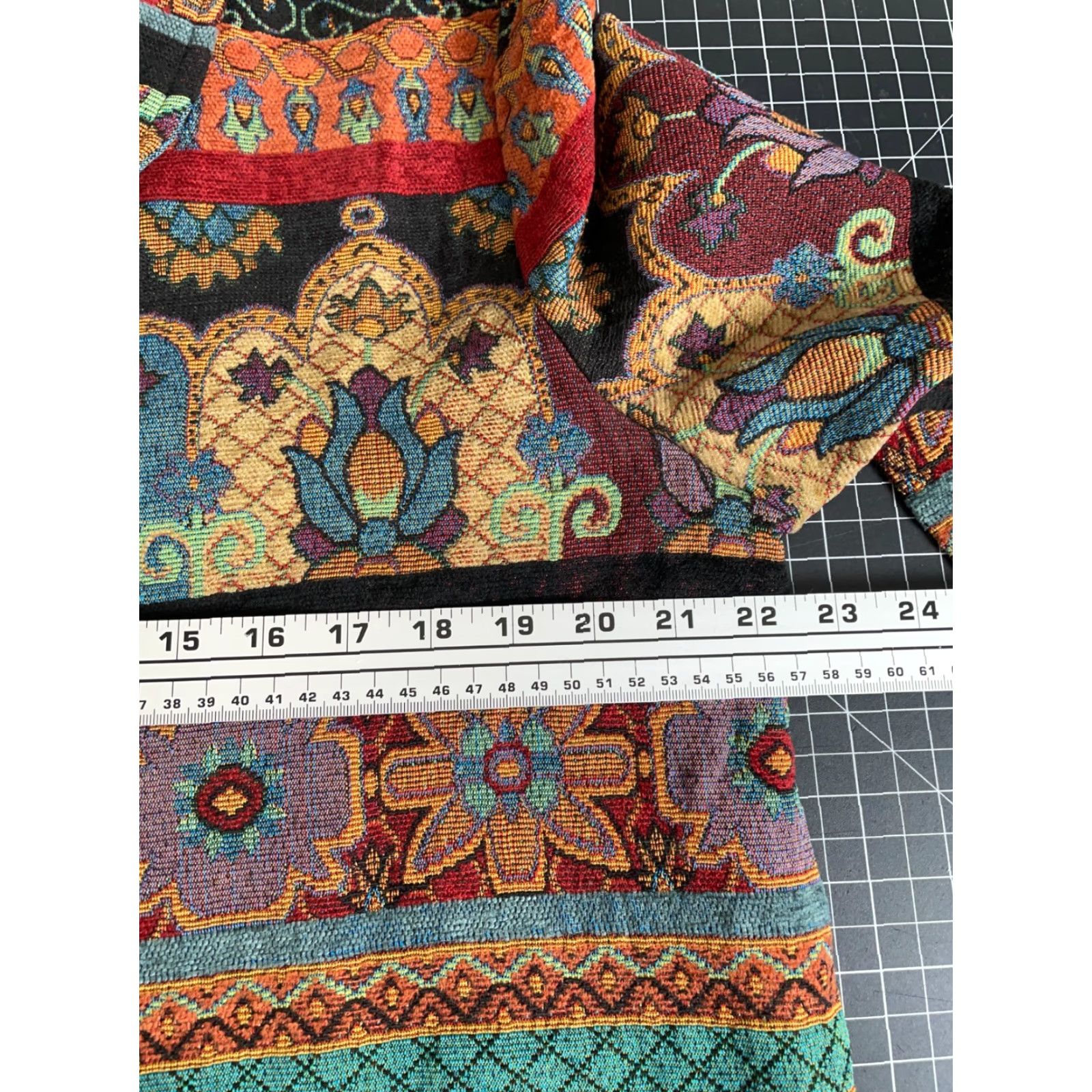 Vintage VINTAGE Studio Works Jacket Women's Large Red Floral Tapestry Geometric Textured Fabric Size L / US 10 / IT 46 - 5 Thumbnail