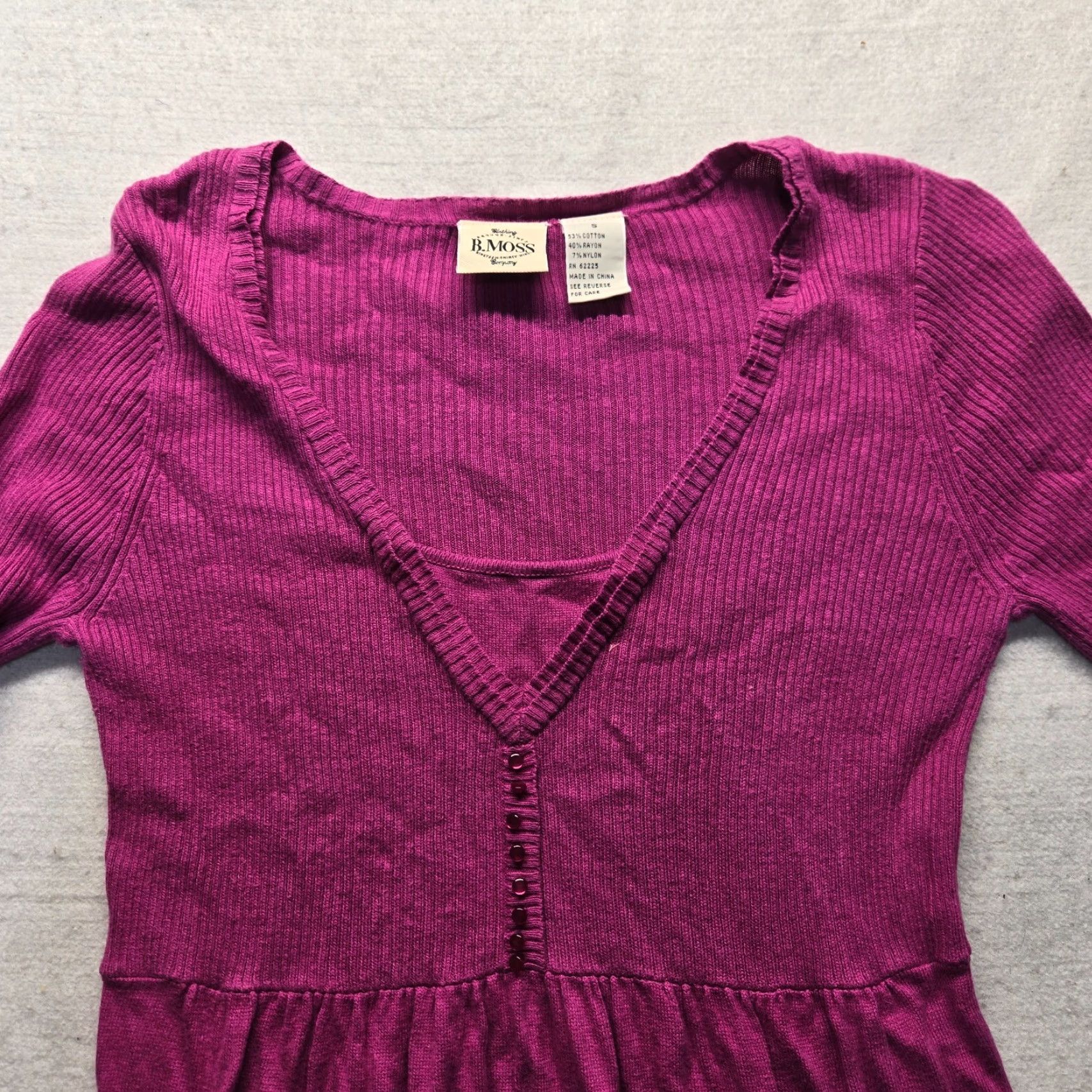 Vintage B. Moss Dress Women's Size S Purple Solid Rayon Pullover Womens Size S / US 4 / IT 40 - 3 Thumbnail