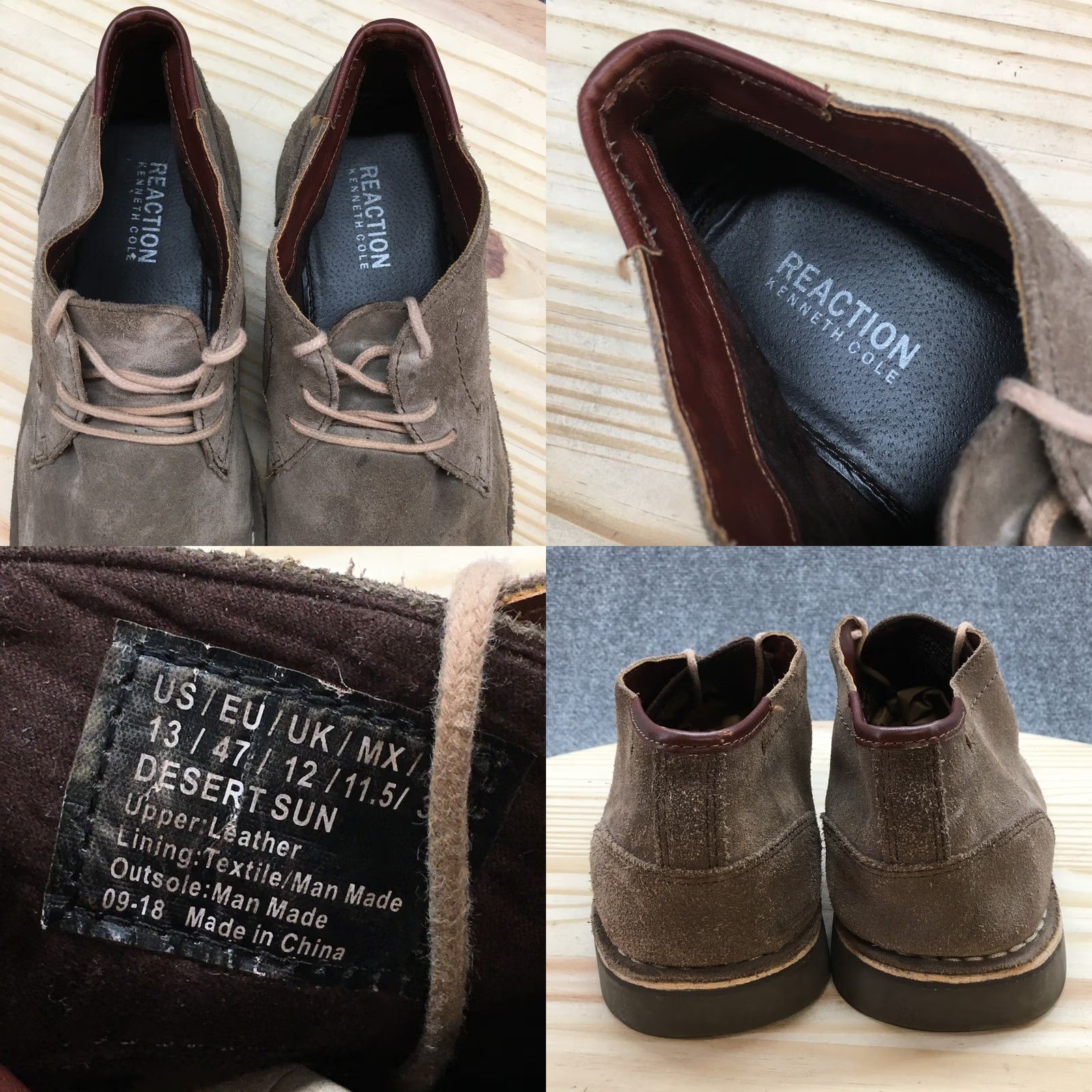Kenneth Cole Kenneth Cole Reaction Boots Mens 13 Desert Sun Chukka Brown Leather Lace Up Size US 13 / EU 46 - 9 Thumbnail