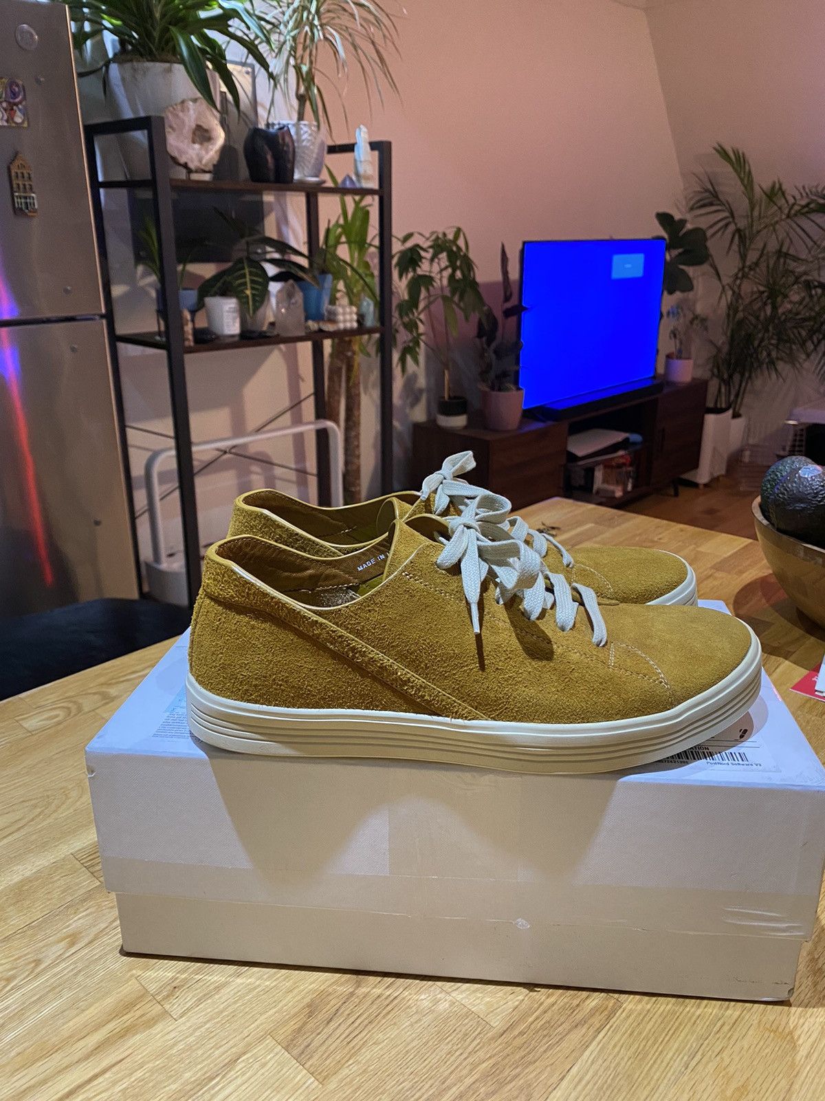 image of Rick Owens Geothrasher Low Top Sneaker in Mustard, Men's (Size 7)