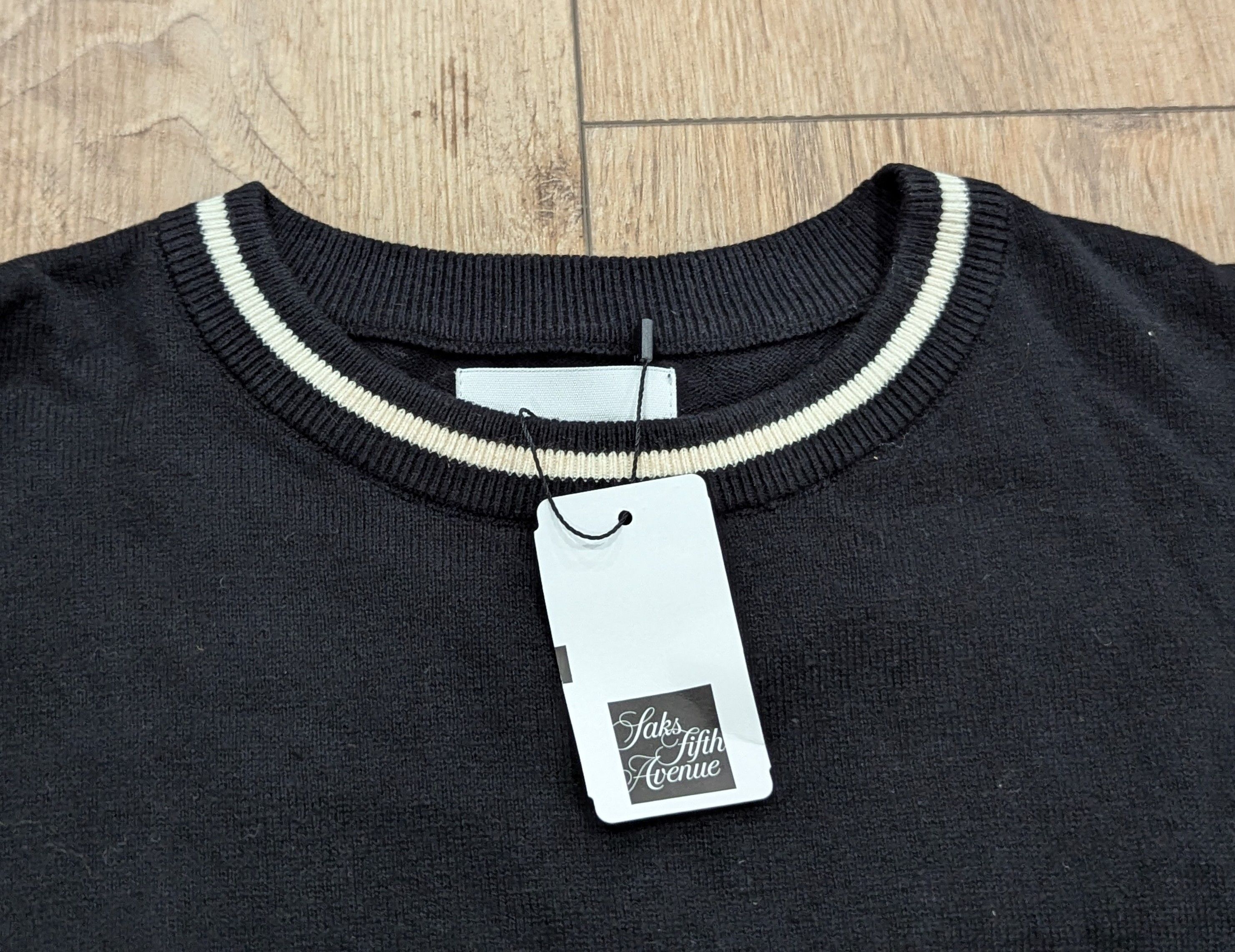 Rhude RHUDE Logo Knit Cotton/Cashmere T-Shirt Black/Ivory Medium Size US M / EU 48-50 / 2 - 3 Thumbnail