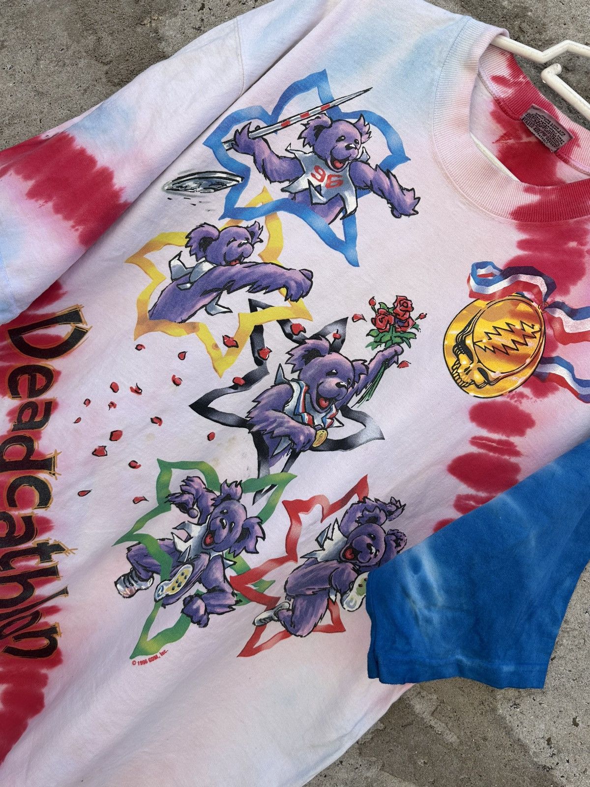 Grateful Dead × Liquid Blue × Vintage Grateful Dead 1996 GDM “Deadcathlon” Olympics Tie-Dye Tee Size US XL / EU 56 / 4 - 3 Thumbnail