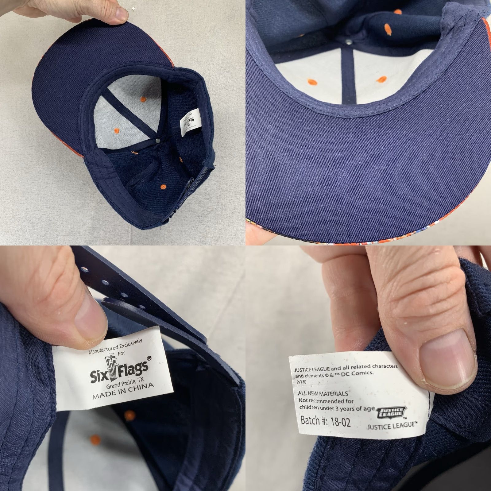 Vintage Six Flaggs DC Comics Justice League Death Stroke Hook and Loop Hat Exclusive EUC Size ONE SIZE - 8 Thumbnail