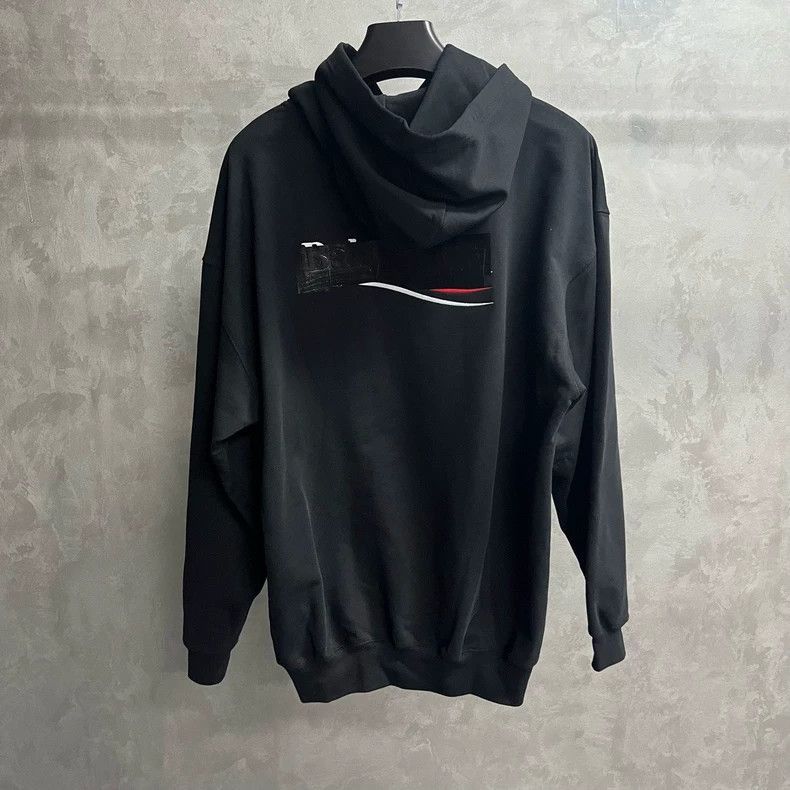 Balenciaga Balenciaga Black logo printed loose fit hooded long sleeved Size US XS / EU 42 / 0 - 2 Thumbnail