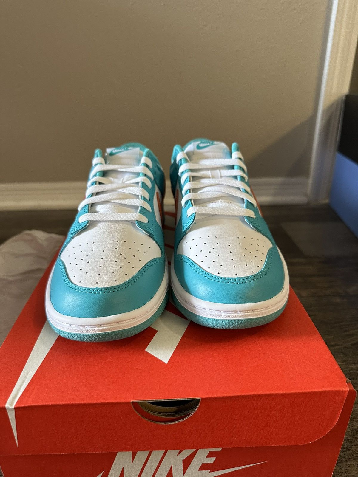 Nike Nike Dunk Low Retro “Miami Dolphins” Size US 9.5 / EU 42-43 - 2 Thumbnail