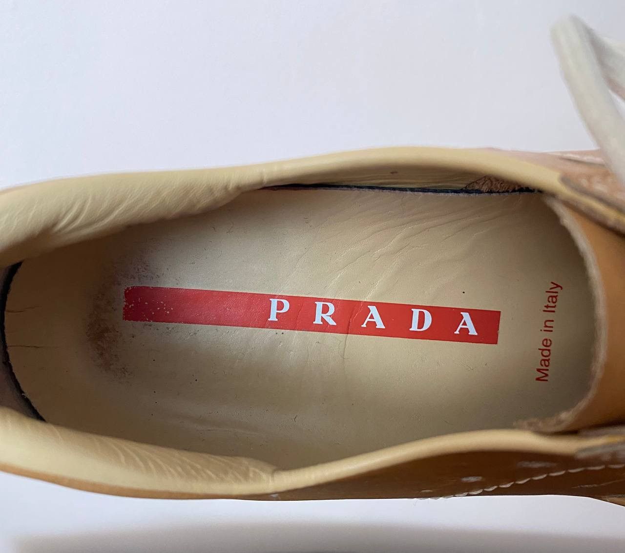 Prada 🔥 00s Prada Holes Americas Cup leather low top sneakers Size US 8.5 / IT 38.5 - 10 Thumbnail
