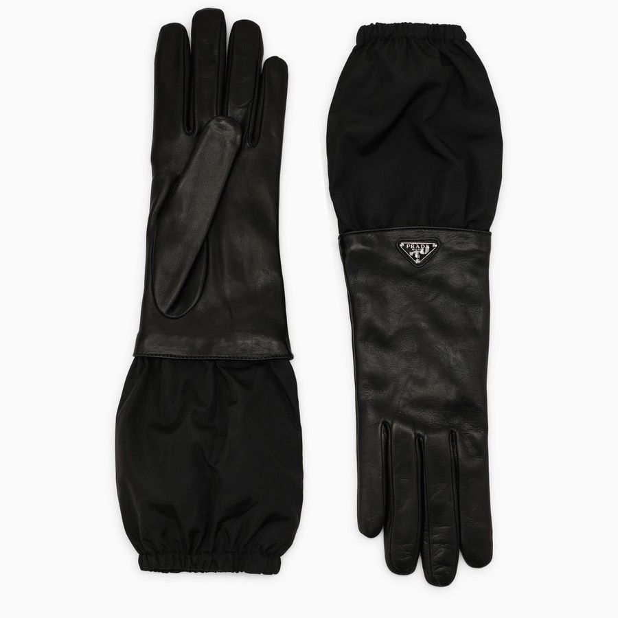 Prada o1d2blof0924 Size: 6.5 / Leather Gloves in Black Size ONE SIZE - 1 Thumbnail