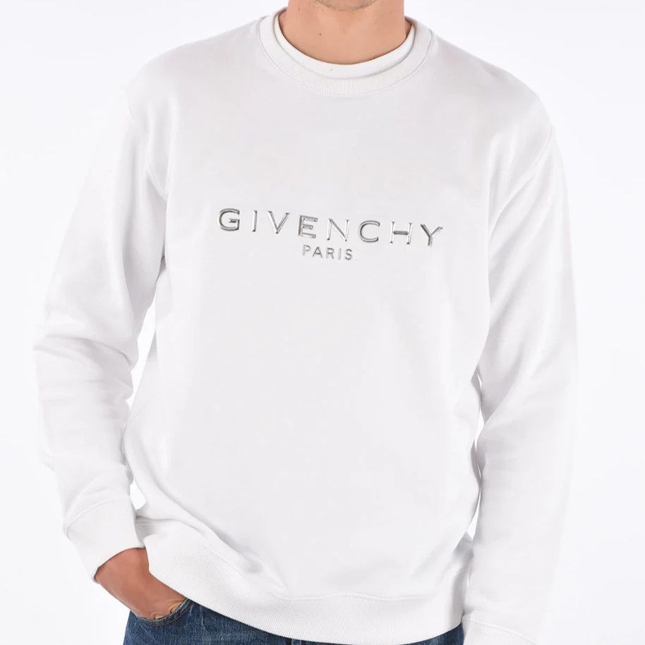 Givenchy XXL Givenchy Metallic Logo White Sweatshirt Size US XXL / EU 58 / 5 - 2 Thumbnail