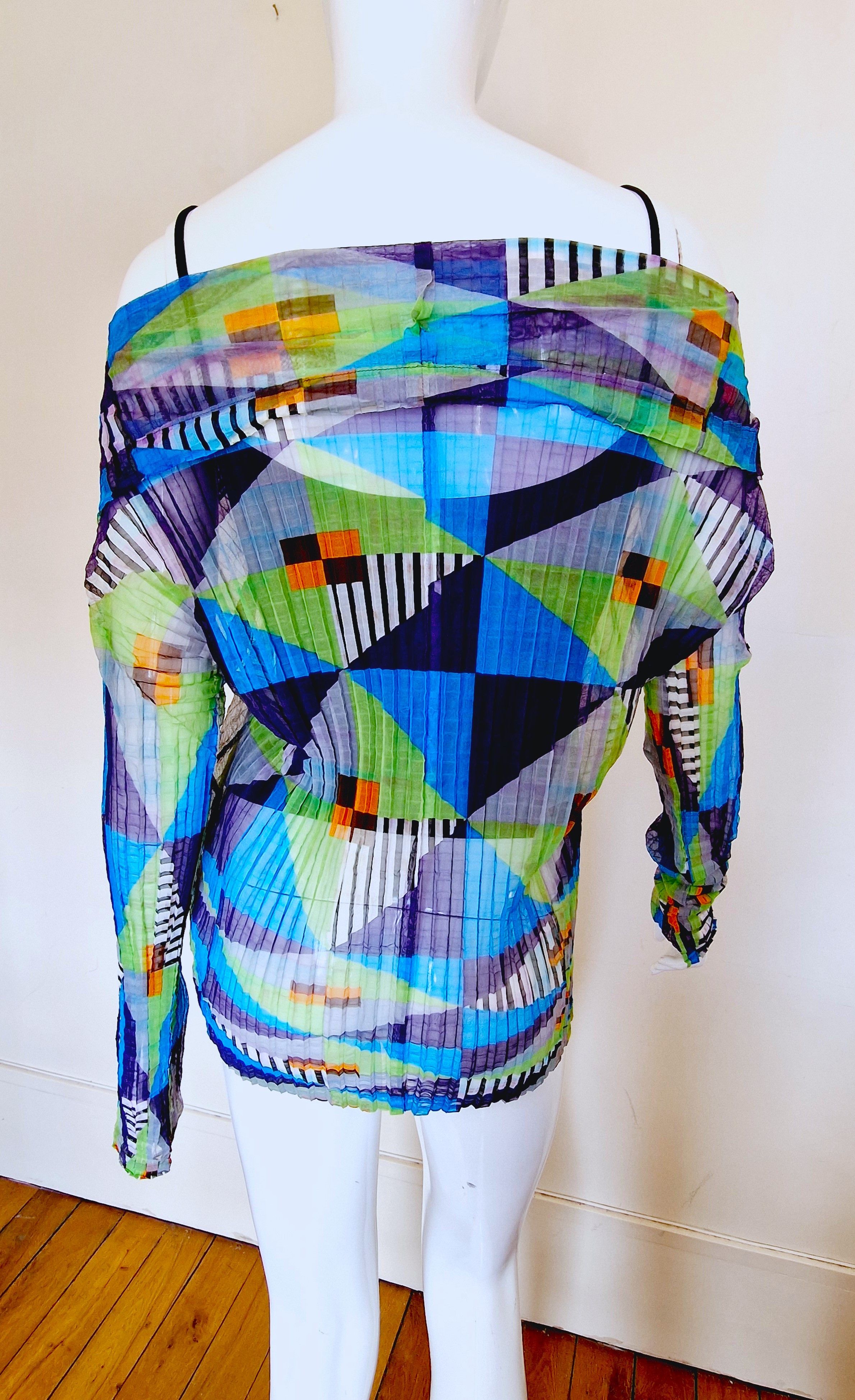Pleats Please Issey Miyake Issey Miyake Cauliflower Pleated Striped Men Women Top Shirt Size US M / EU 48-50 / 2 - 3 Thumbnail