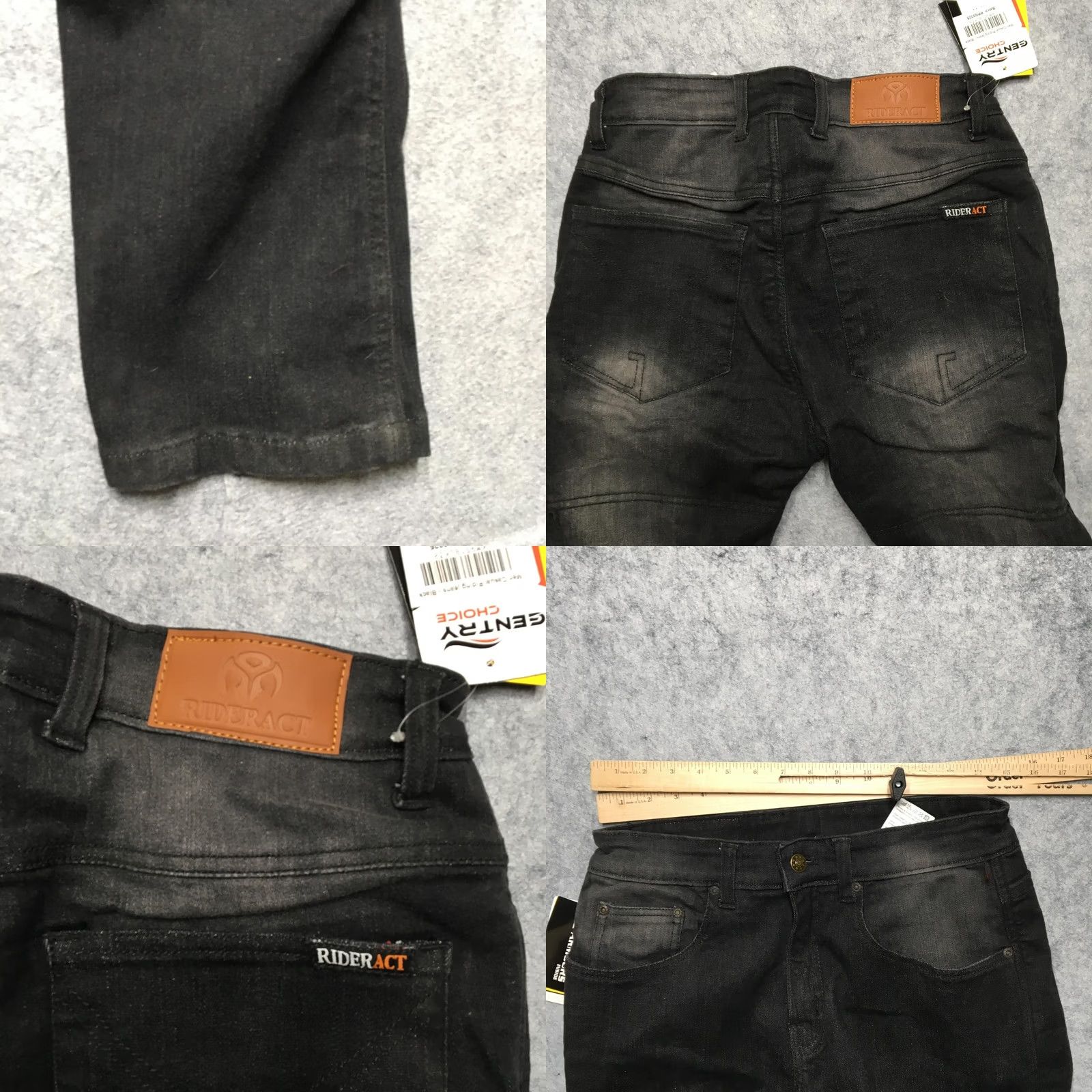 Vintage RIDERACT Jeans Mens 33x30 Black Straight Motorcycle Riding CE Armours Lined Size US 32 / EU 48 - 8 Thumbnail