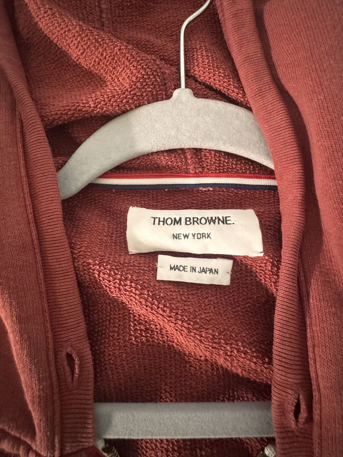 Thom Browne Burgundy zip up hoodie Size US S / EU 44-46 / 1 - 2 Thumbnail