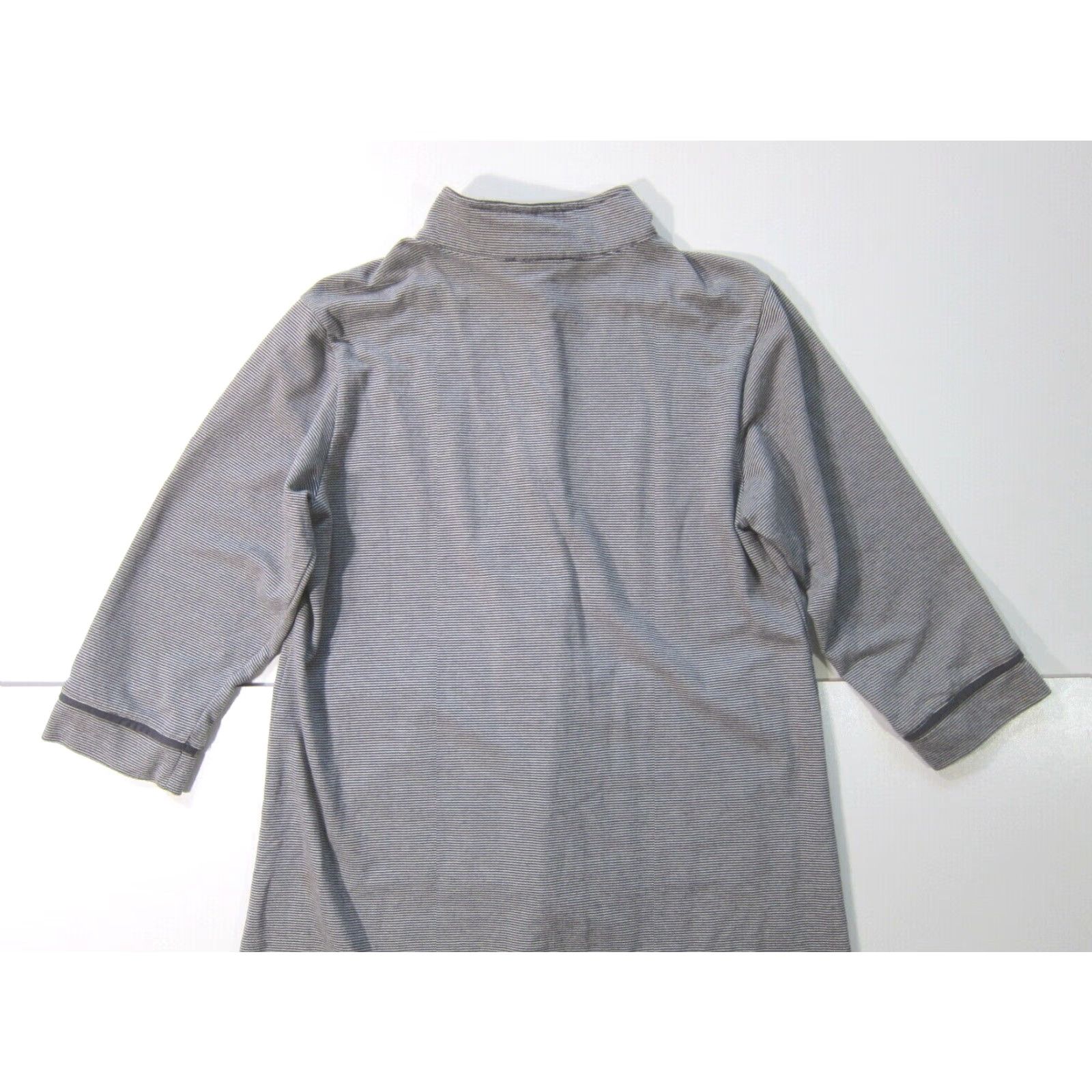 Vintage Stan Herman Cotton Stretch Jersey Grey Stripe Zip Mock Neck Pocket Robe Dress S Size S / US 4 / IT 40 - 7 Thumbnail