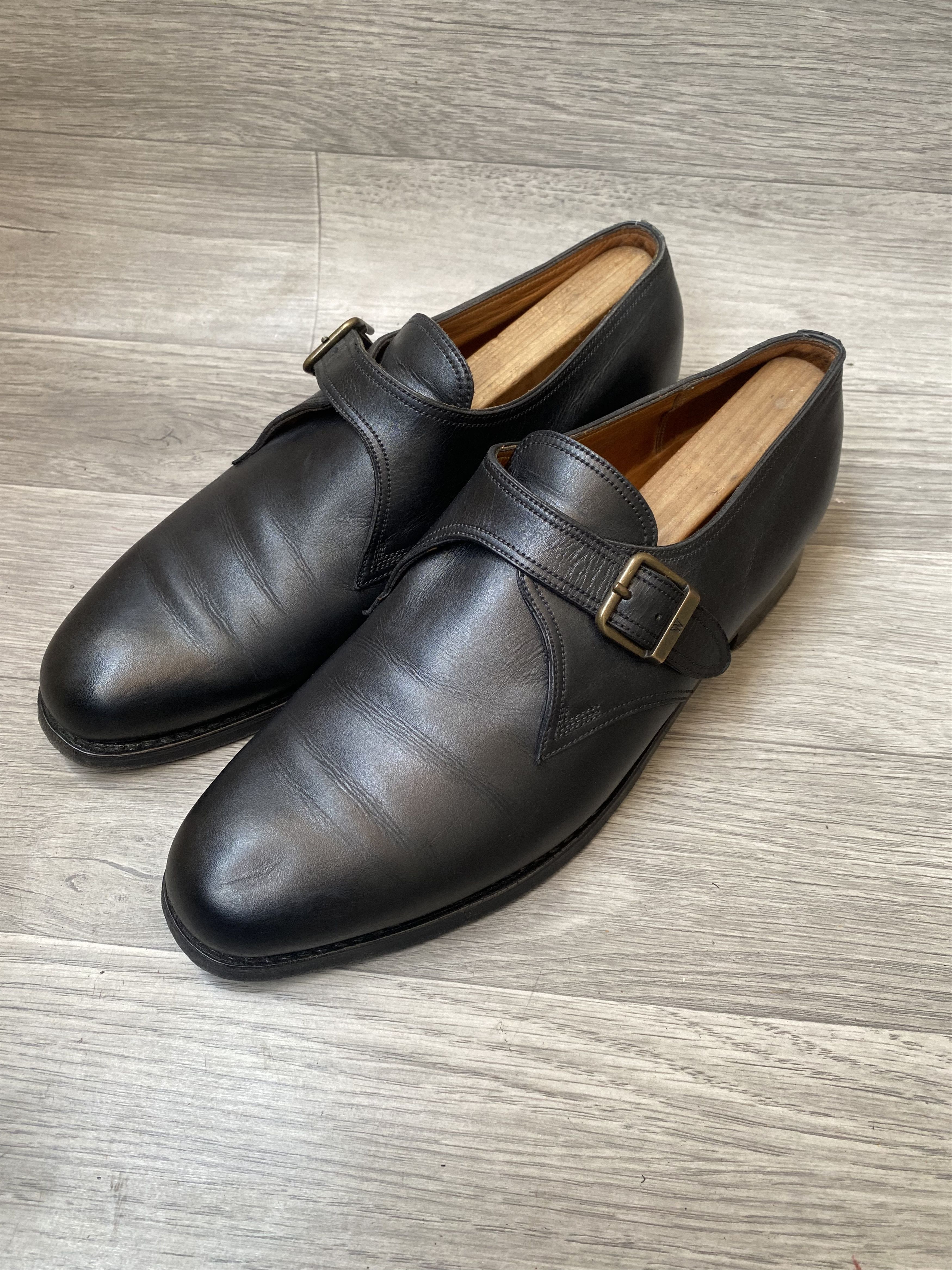 Jm Weston Crocodile Shoes Weston Crocodile Monk Strap Shoes Brown