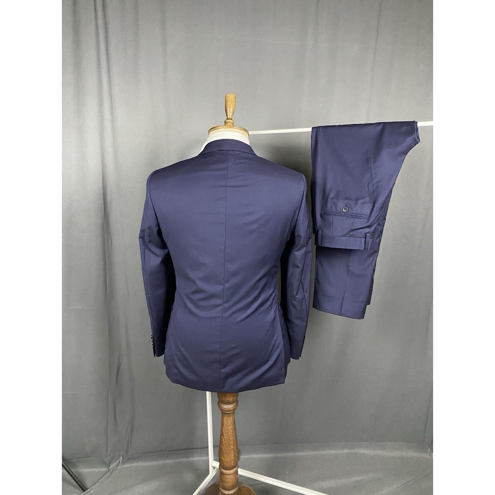 Hackett Hackett RECENT Men`s Blue Slim Fit Wool 2 Piece Suit Size 38 Size 38R - 8 Thumbnail