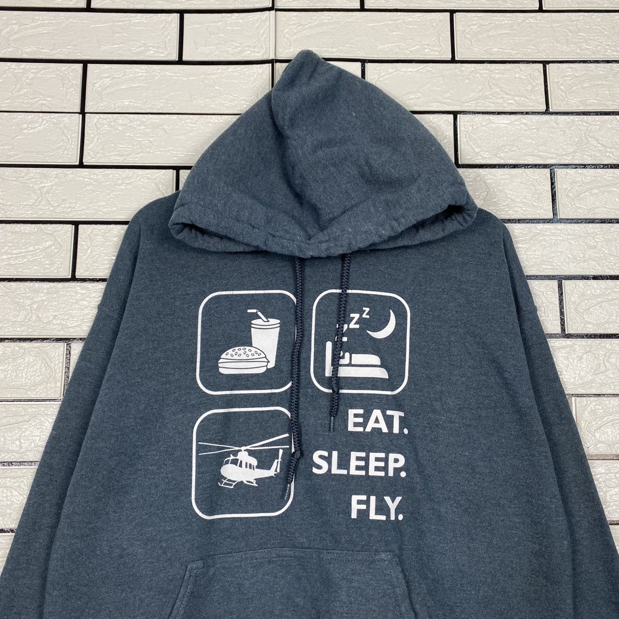 Vintage 📌Vintage Hoodie Pull Over Eat Sleep Fly Big Logo Size US L / EU 52-54 / 3 - 4 Thumbnail