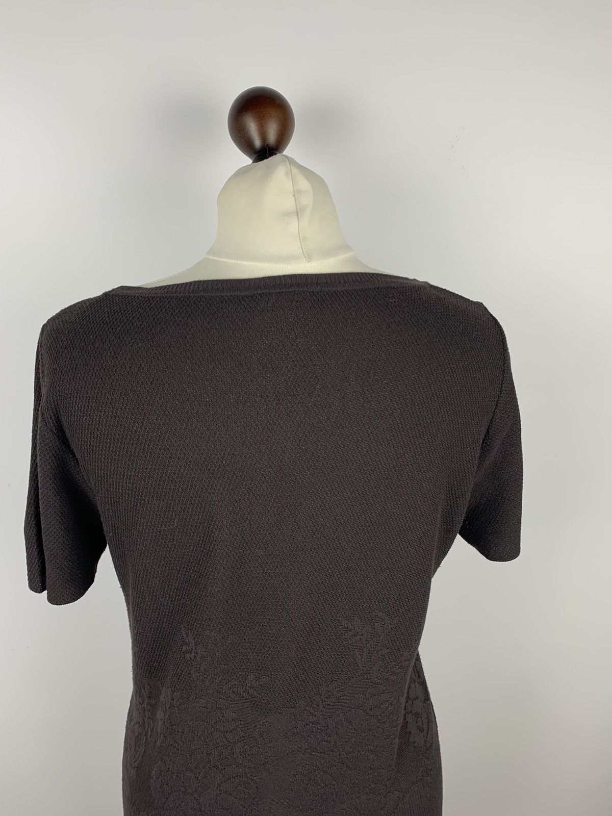 Weekend Max Mara Weekend Max Mara Knit T-Shirt Short Sleeve Brown Flower Y2K Size L / US 10 / IT 46 - 7 Thumbnail