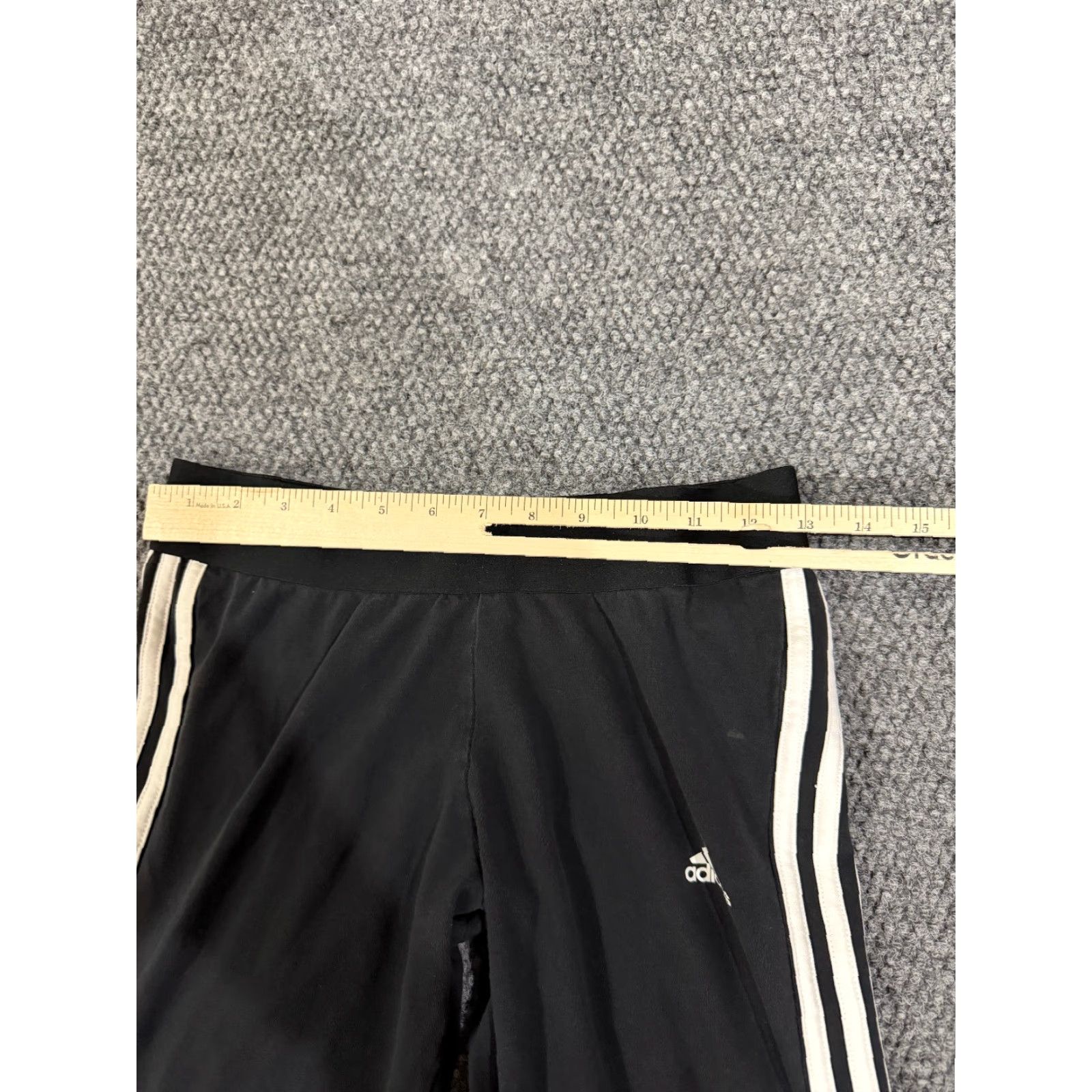 Adidas Adidas Leggings Womens Medium Black Three Stripe Athletic Yoga Leggings Reflec... Size 32" / US 10 / IT 46 - 4 Thumbnail