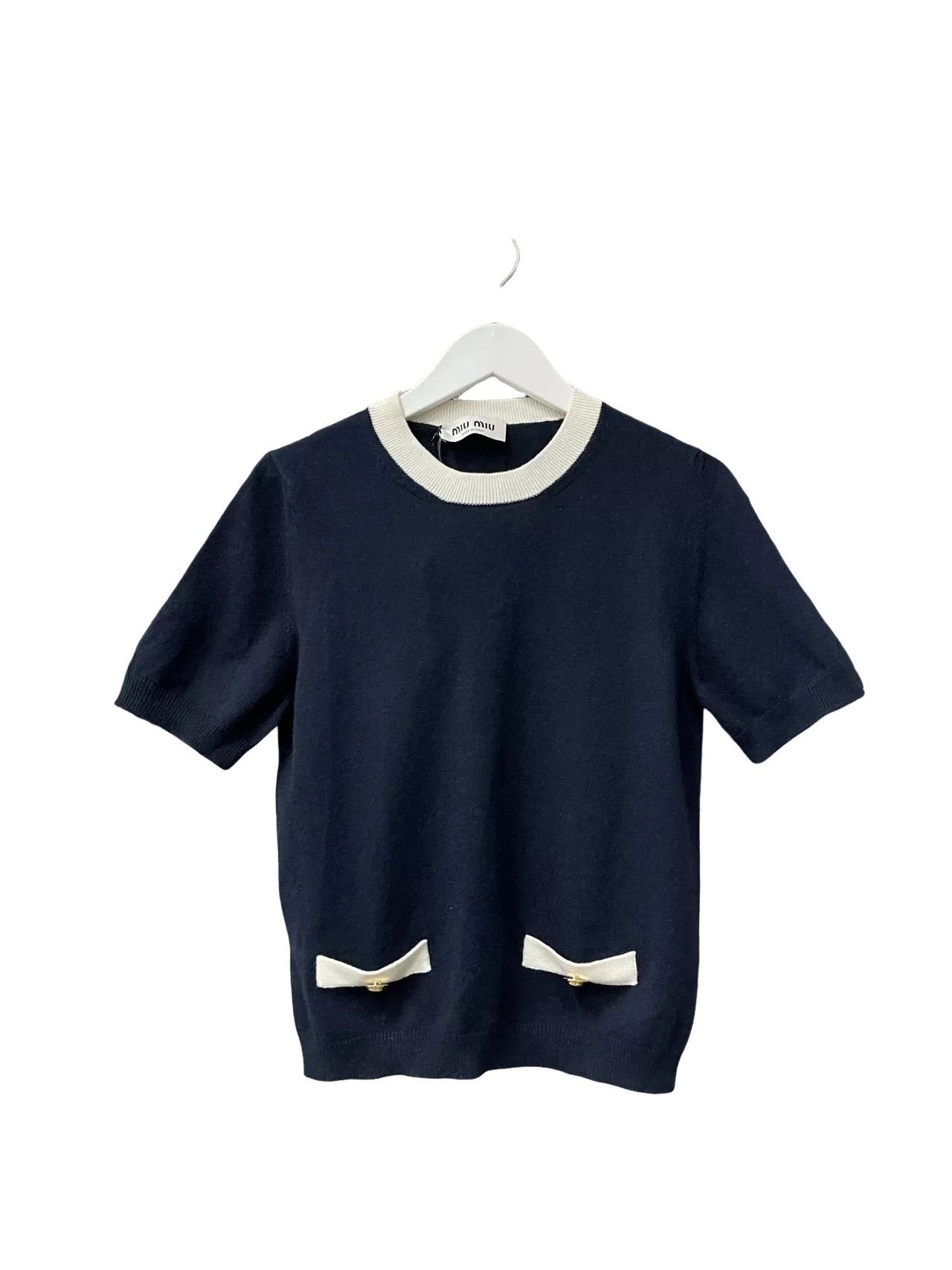 Miu Miu Miu Miu Contrast Collar Knit Sweater Size 42 Size M / US 6-8 / IT 42-44 - 1 Thumbnail